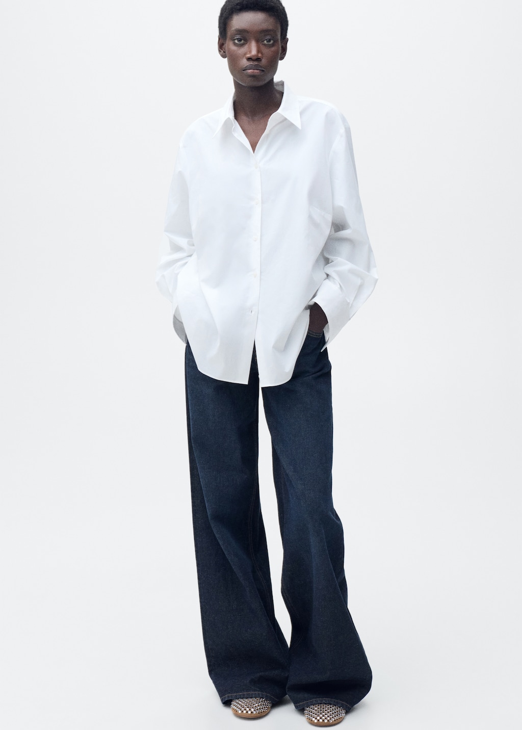 Rhinestone die-cut ballet flats