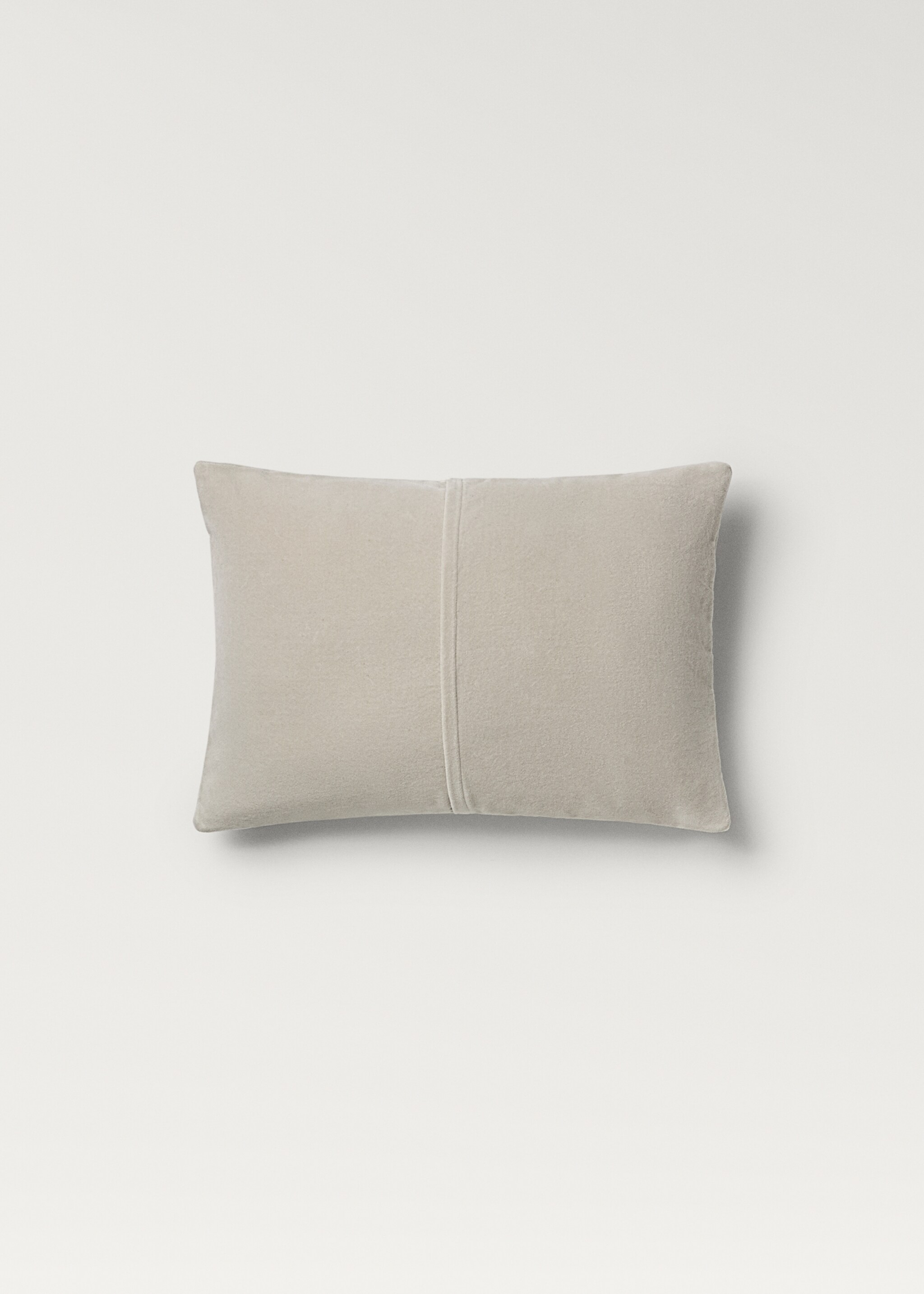Cotton velvet garment-dyed bed cushion cover 30x40 cm - Details of the article 1, Light/Pastel Grey. Ref: 87065144-00.