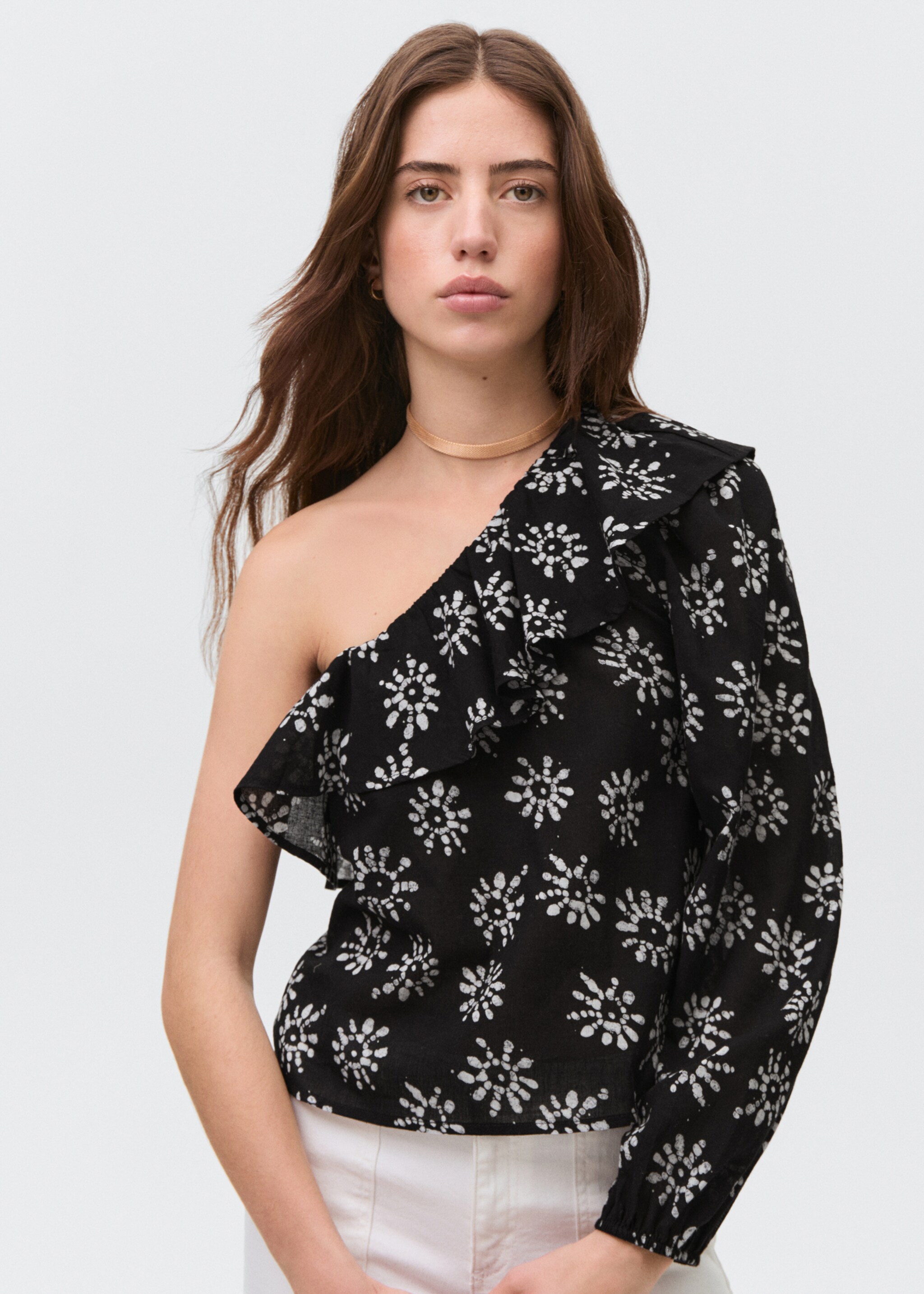 Asymmetrical printed blouse - Medium plane