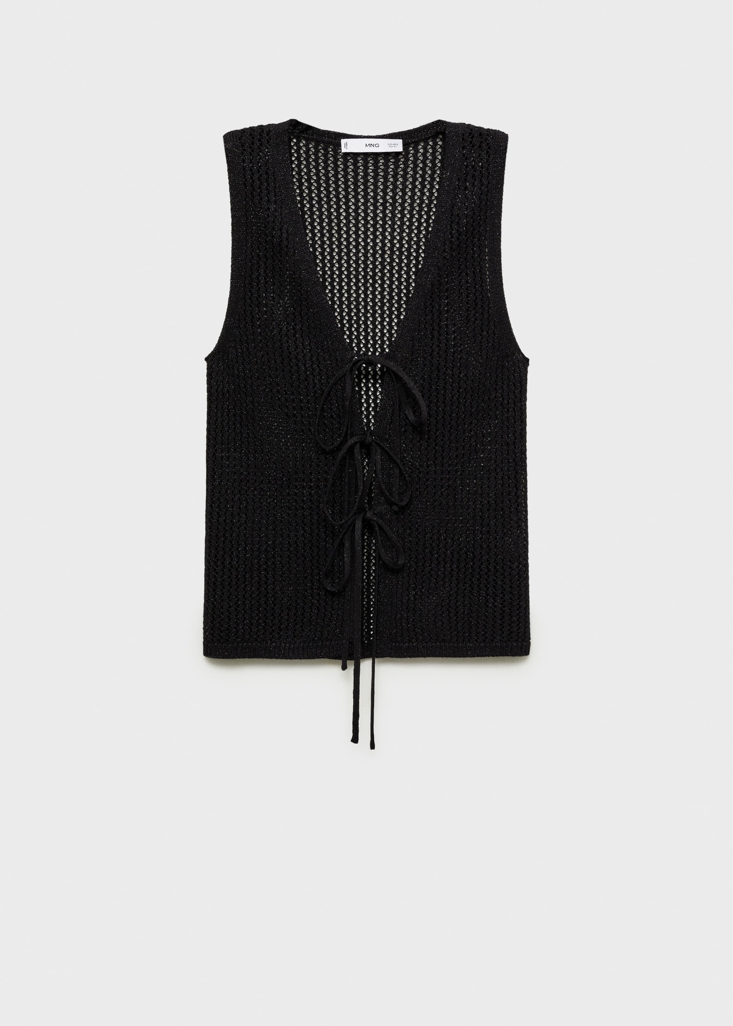 Lace-Up V-Neck Openwork Knit Sweater Lace-Up V-Neck Openwork Knit Sweater
