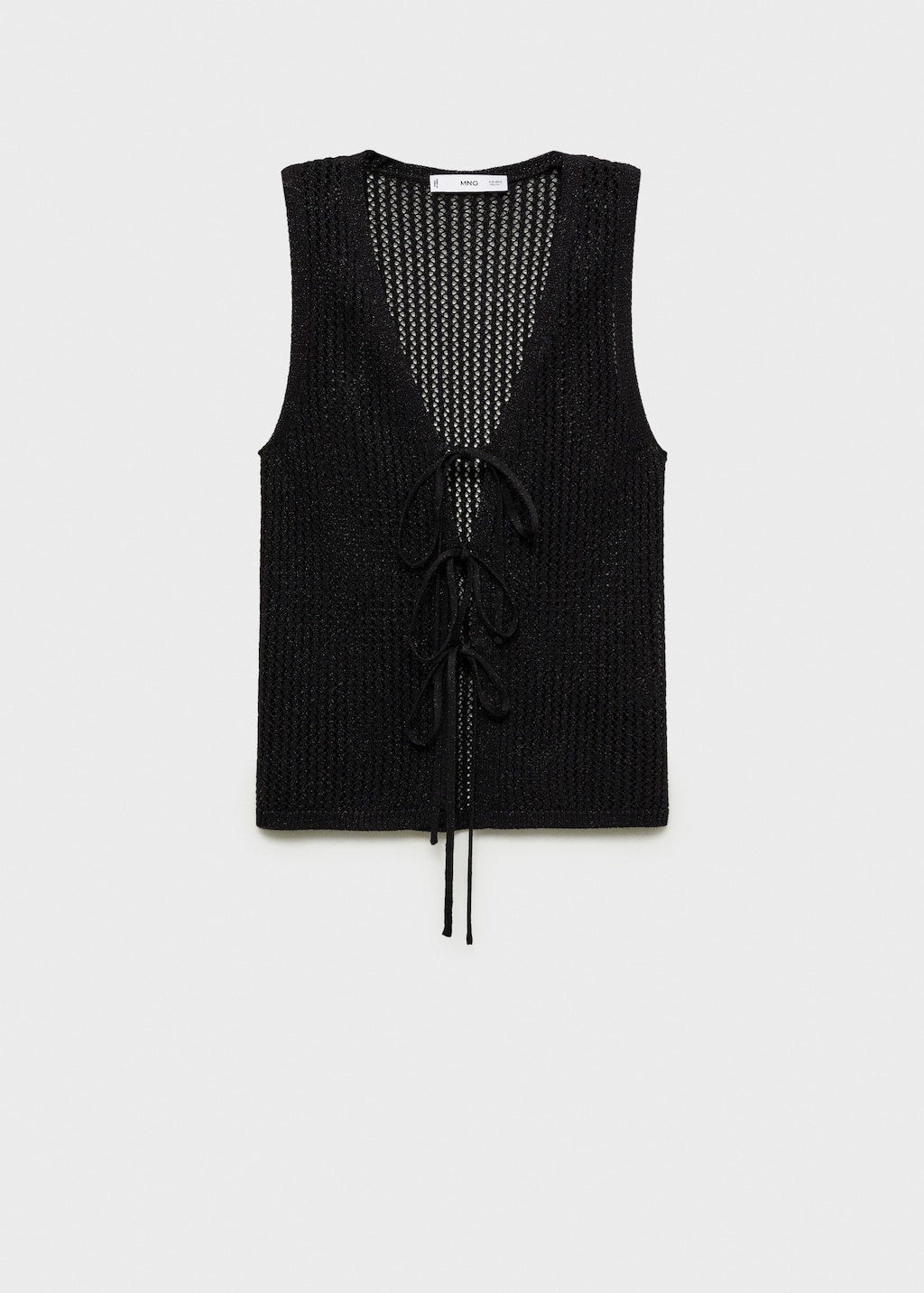 Knitted vest with lace pattern