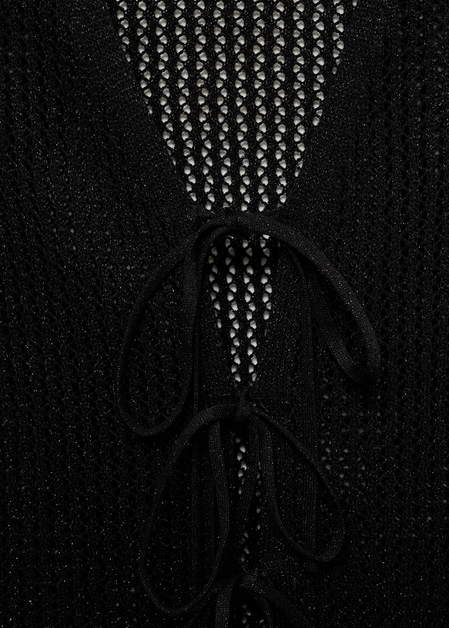 Lace-Up V-Neck Openwork Knit Sweater Lace-Up V-Neck Openwork Knit Sweater