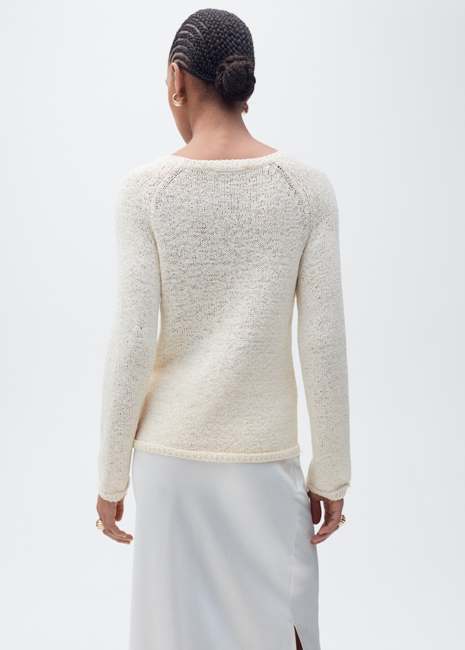 Round-neck crochet sweater - Reverse of the article