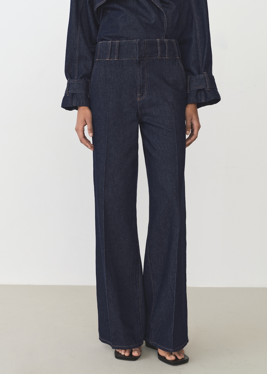 Wide leg denim pants - Women | MANGO USA