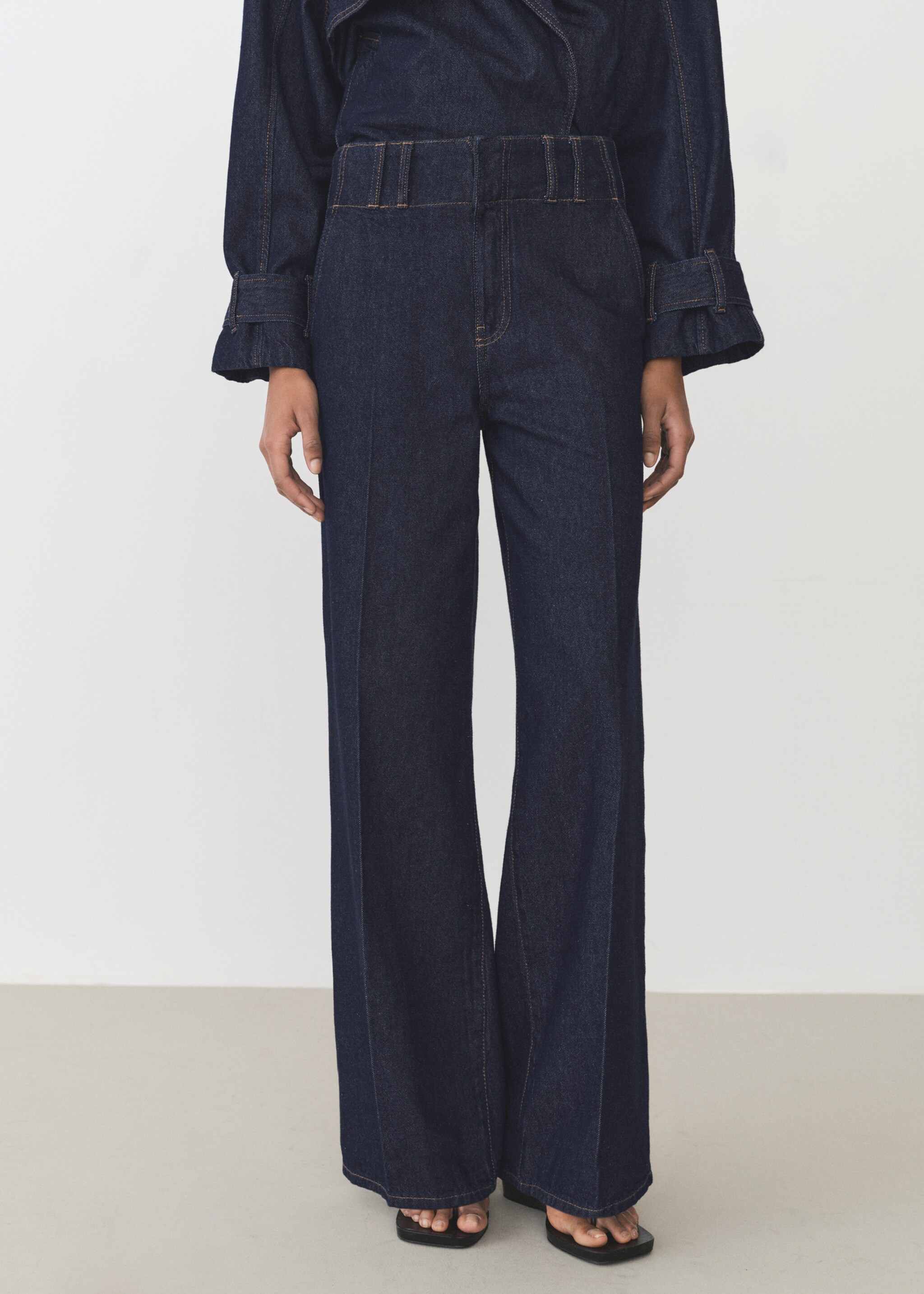 Wide-leg denim trousers - Medium plane
