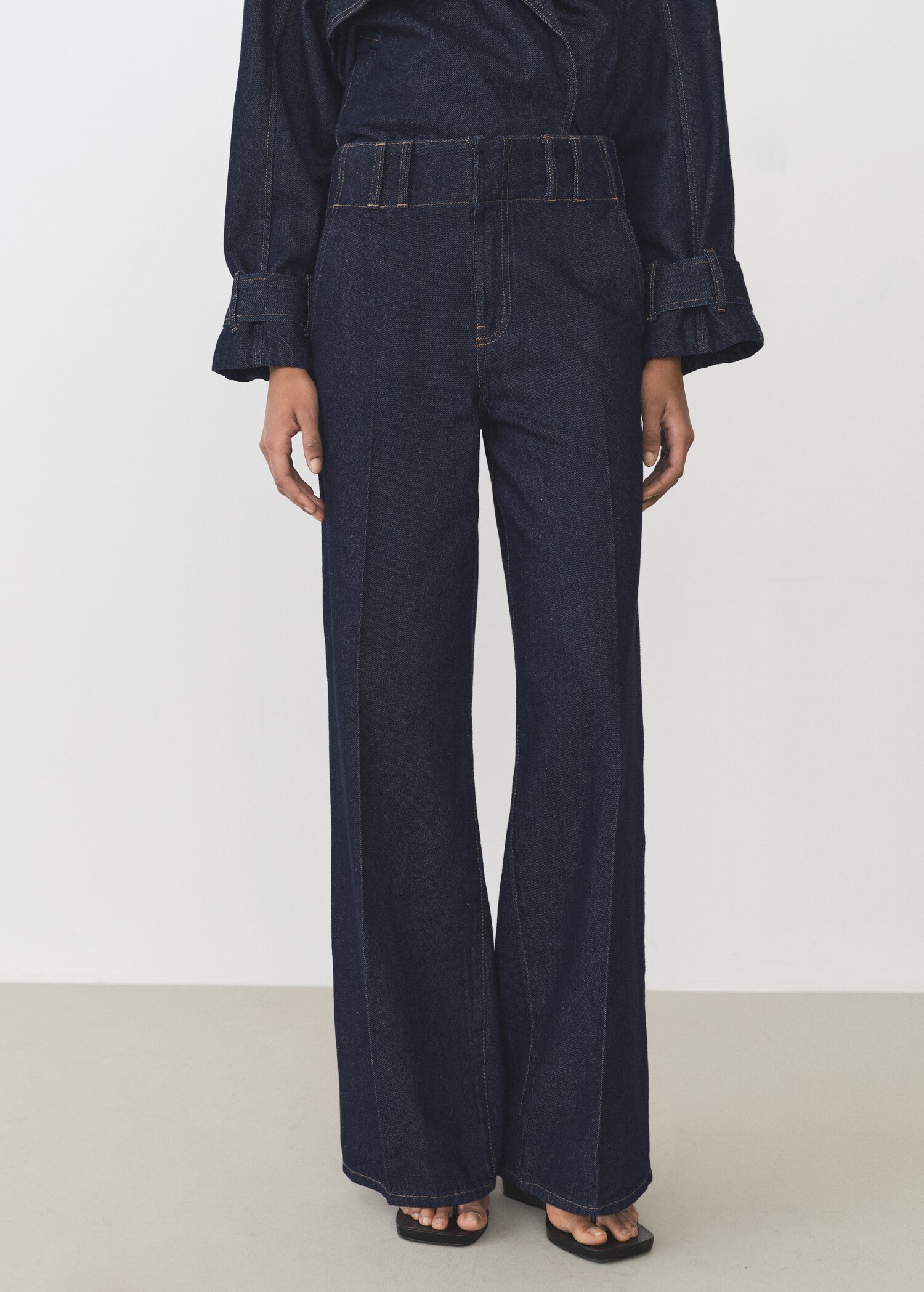 Pantalon denim wideleg - Plan moyen