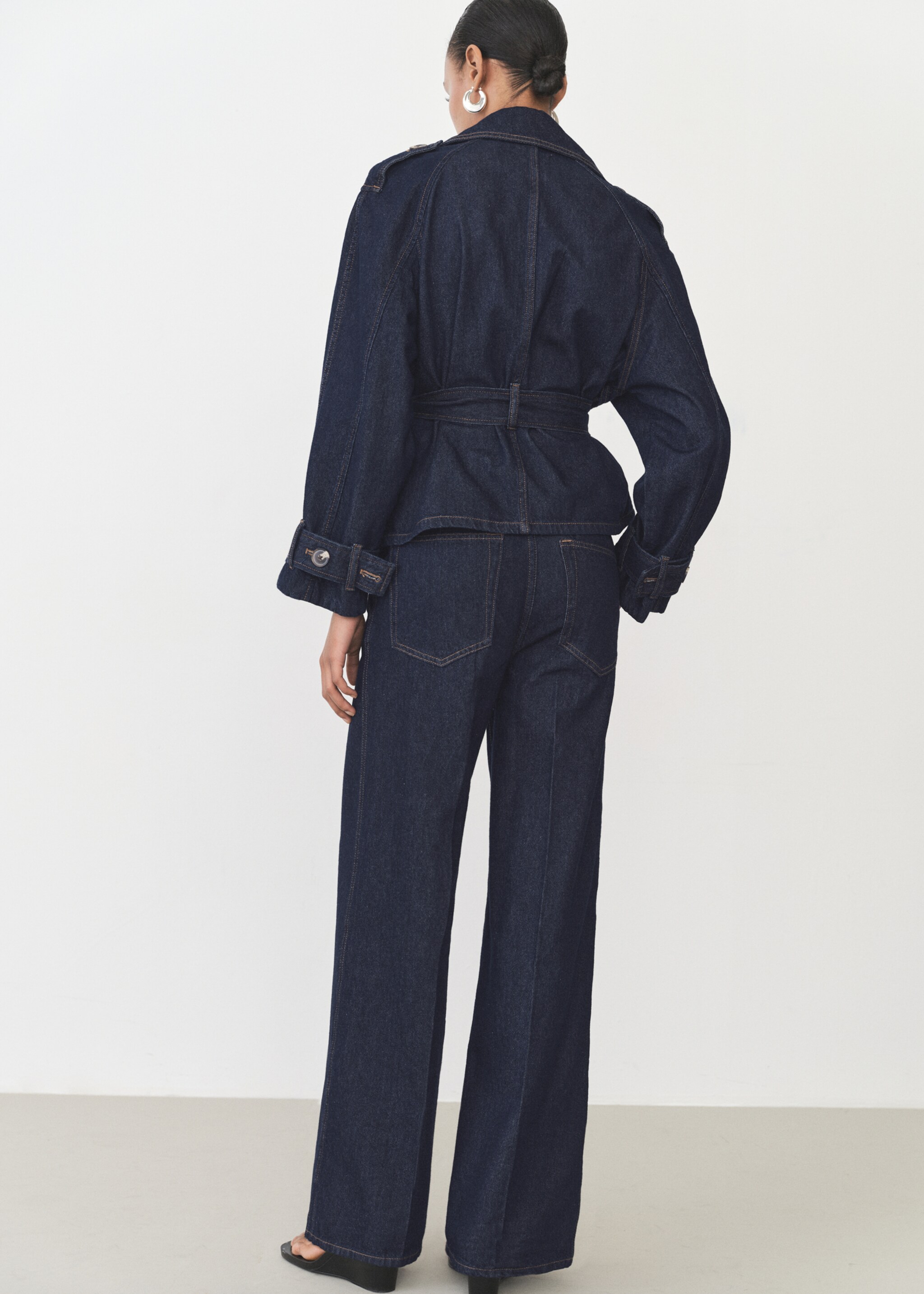 Wide-leg denim trousers - Reverse of the article