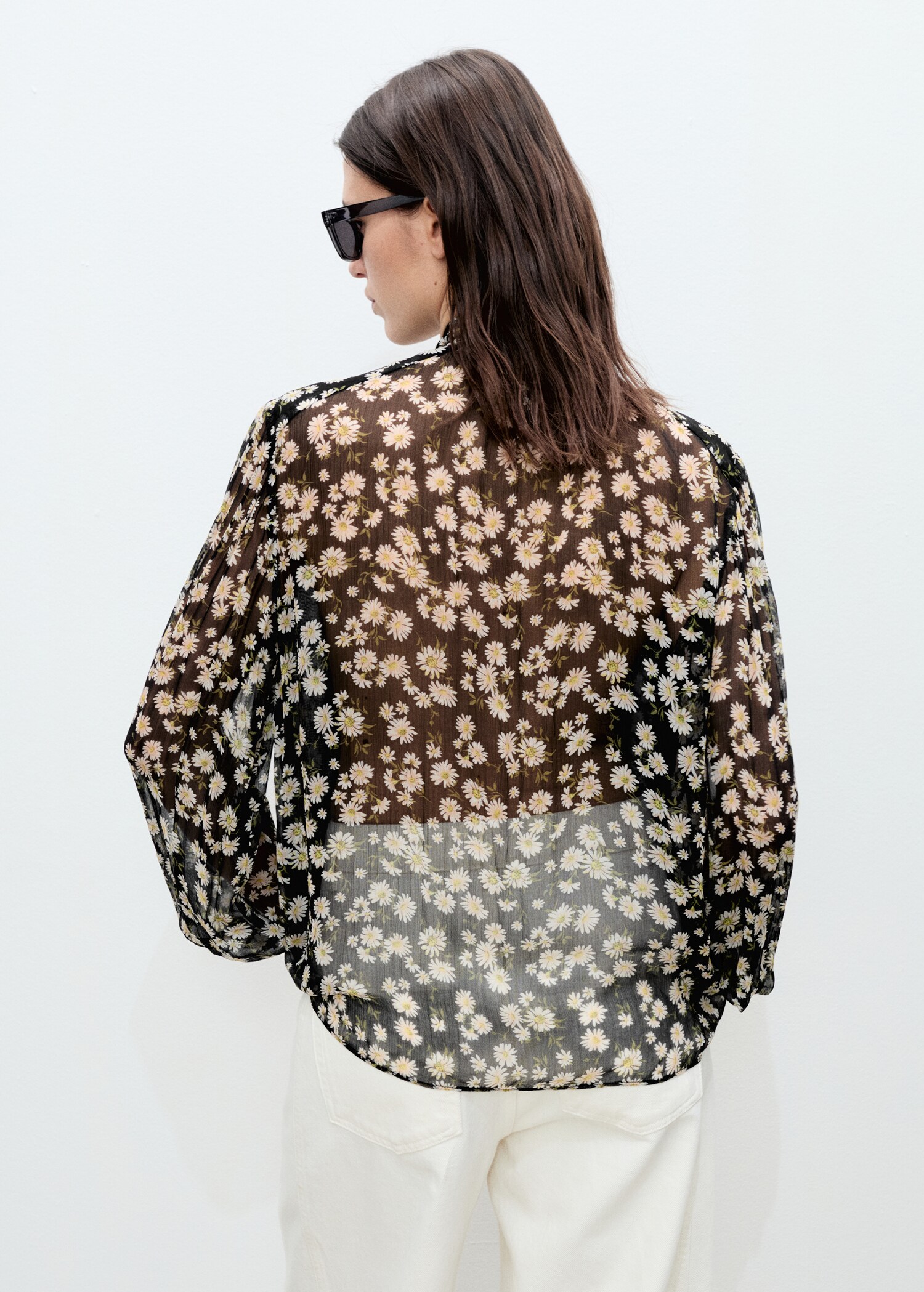 Blusa floreale fiocco - Retro dell'articolo