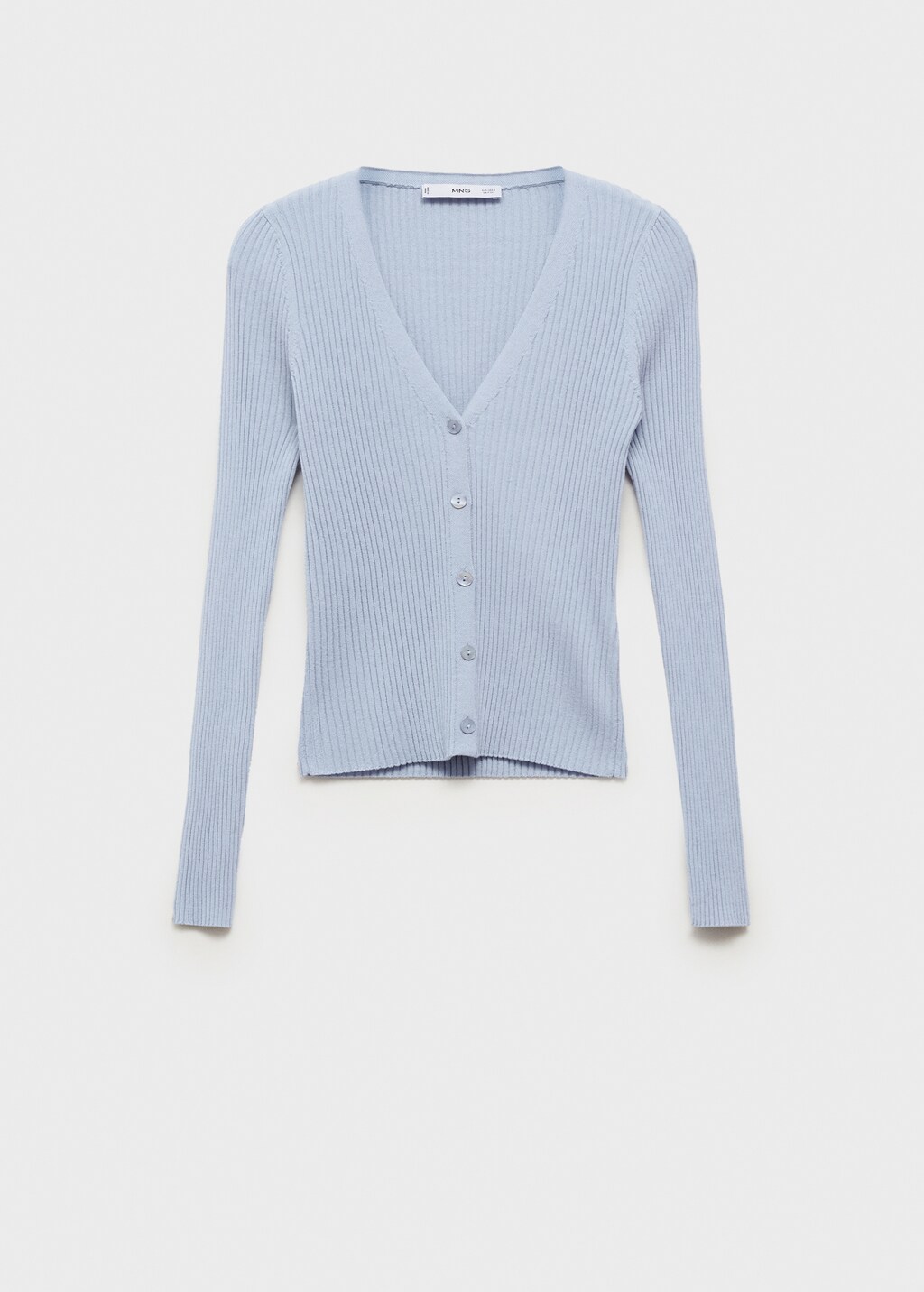 V-neck rib-knit cardigan - Women | MANGO USA