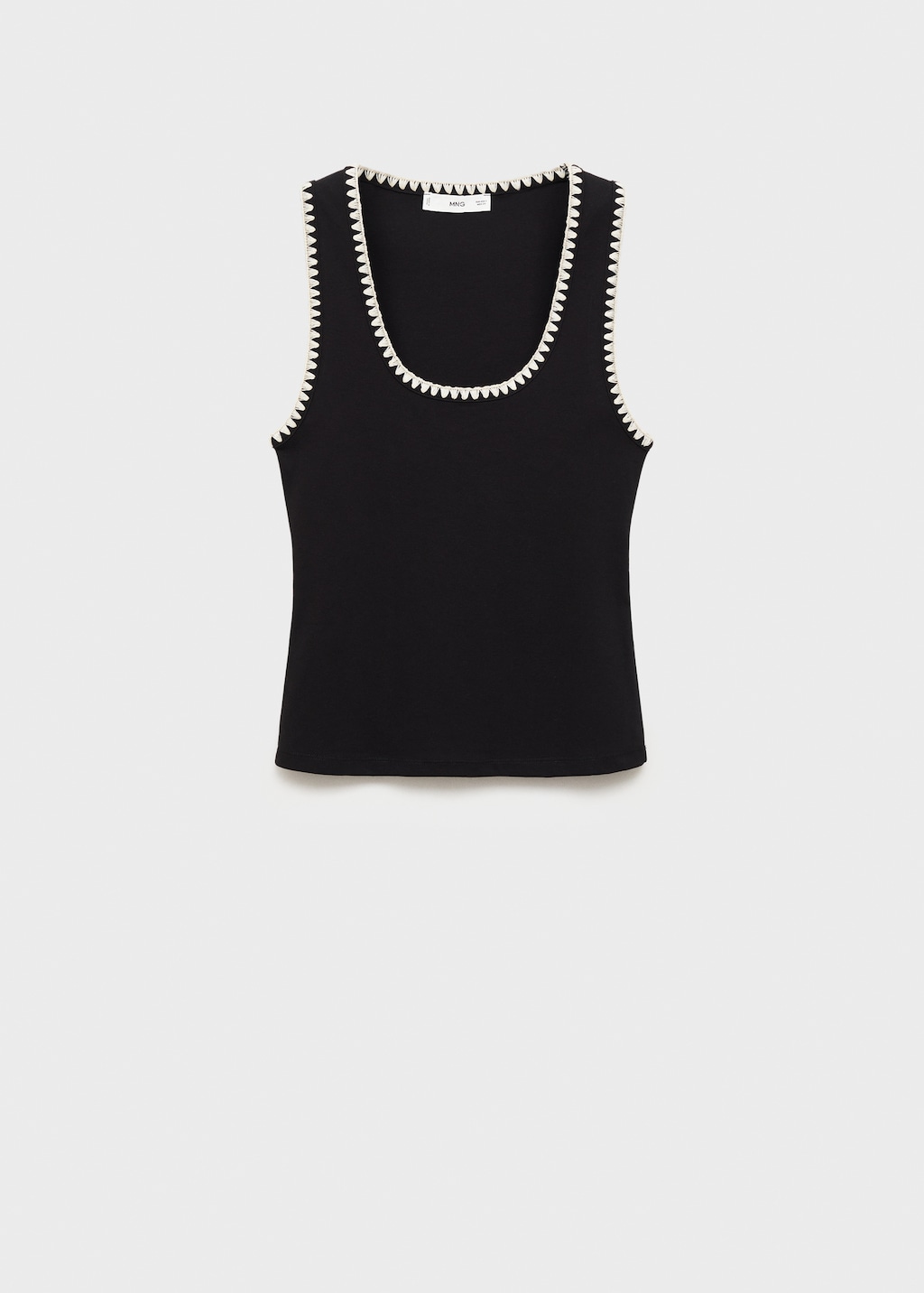 Low-cut top with contrasting trim - Women | MANGO USA