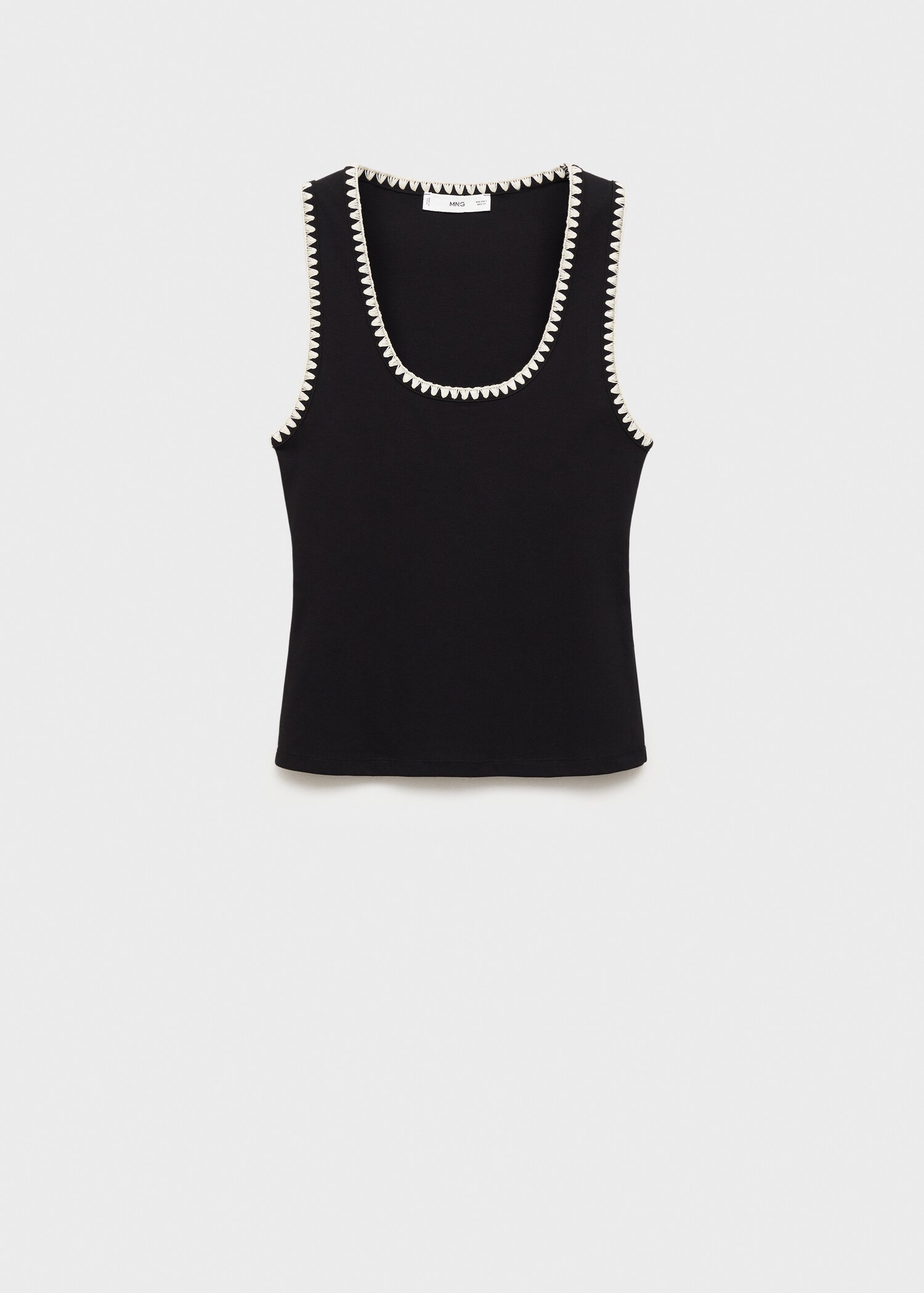 Low-cut top with contrasting trim - Article without model