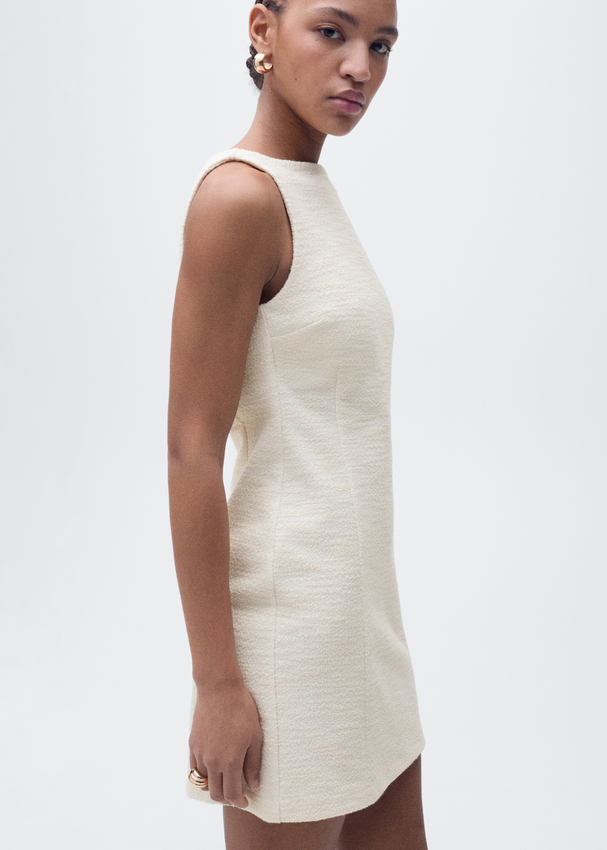 Vestido corto tweed - Plano medio