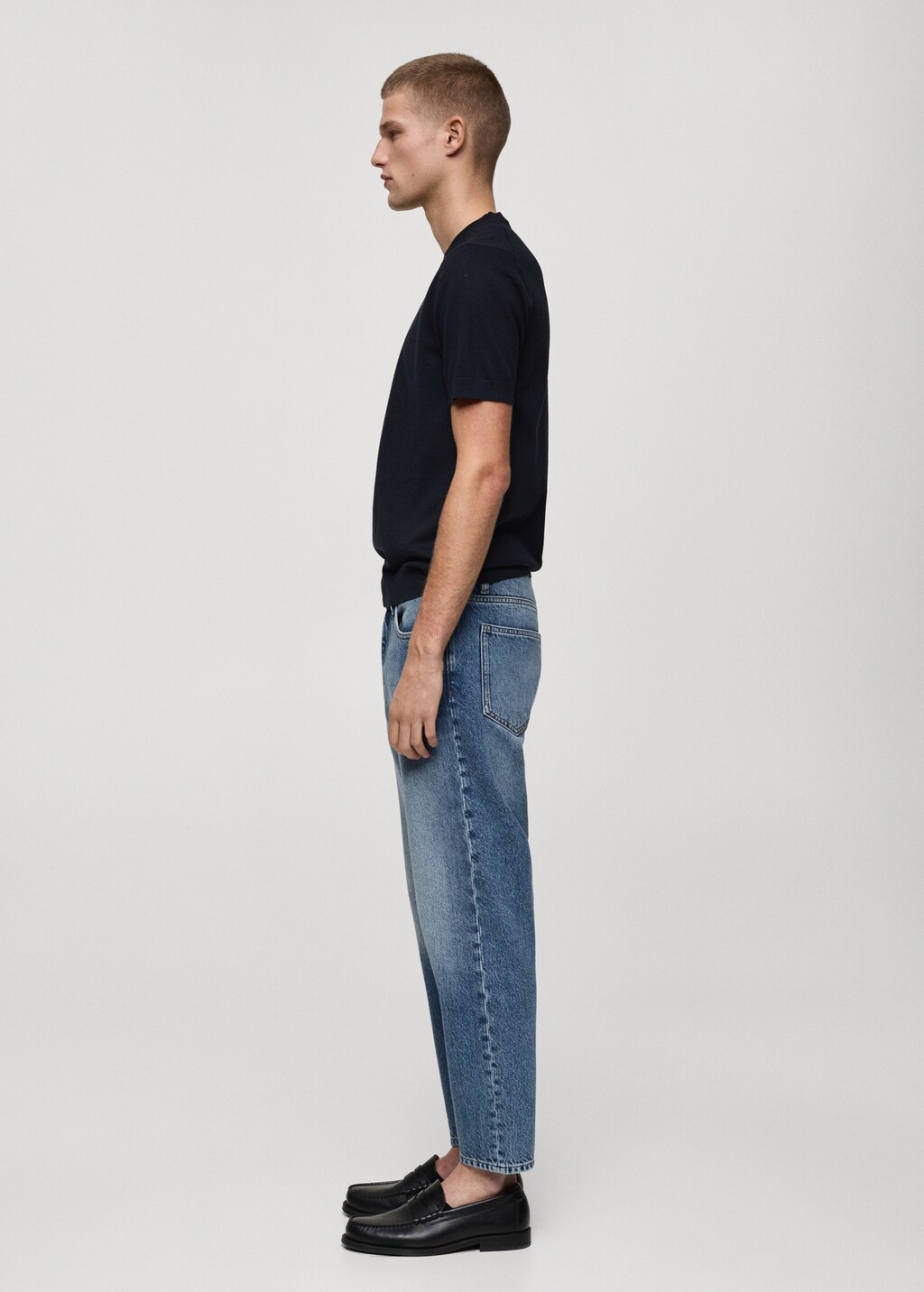Cropped tapered-fit jeans - Men | MANGO USA Cropped tapered-fit jeans - Men | MANGO USA