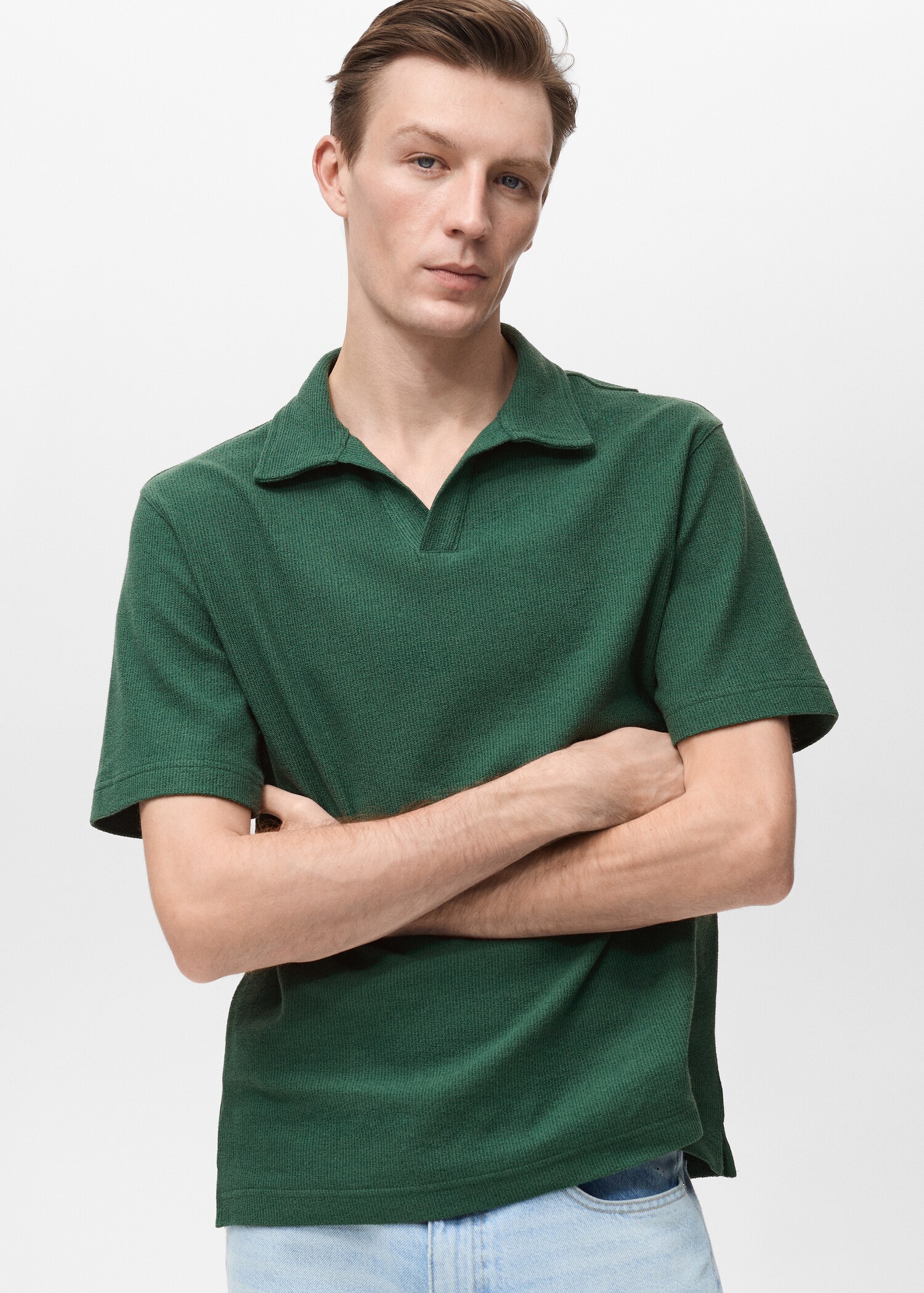 Regular-fit textured polo shirt - Medium plane