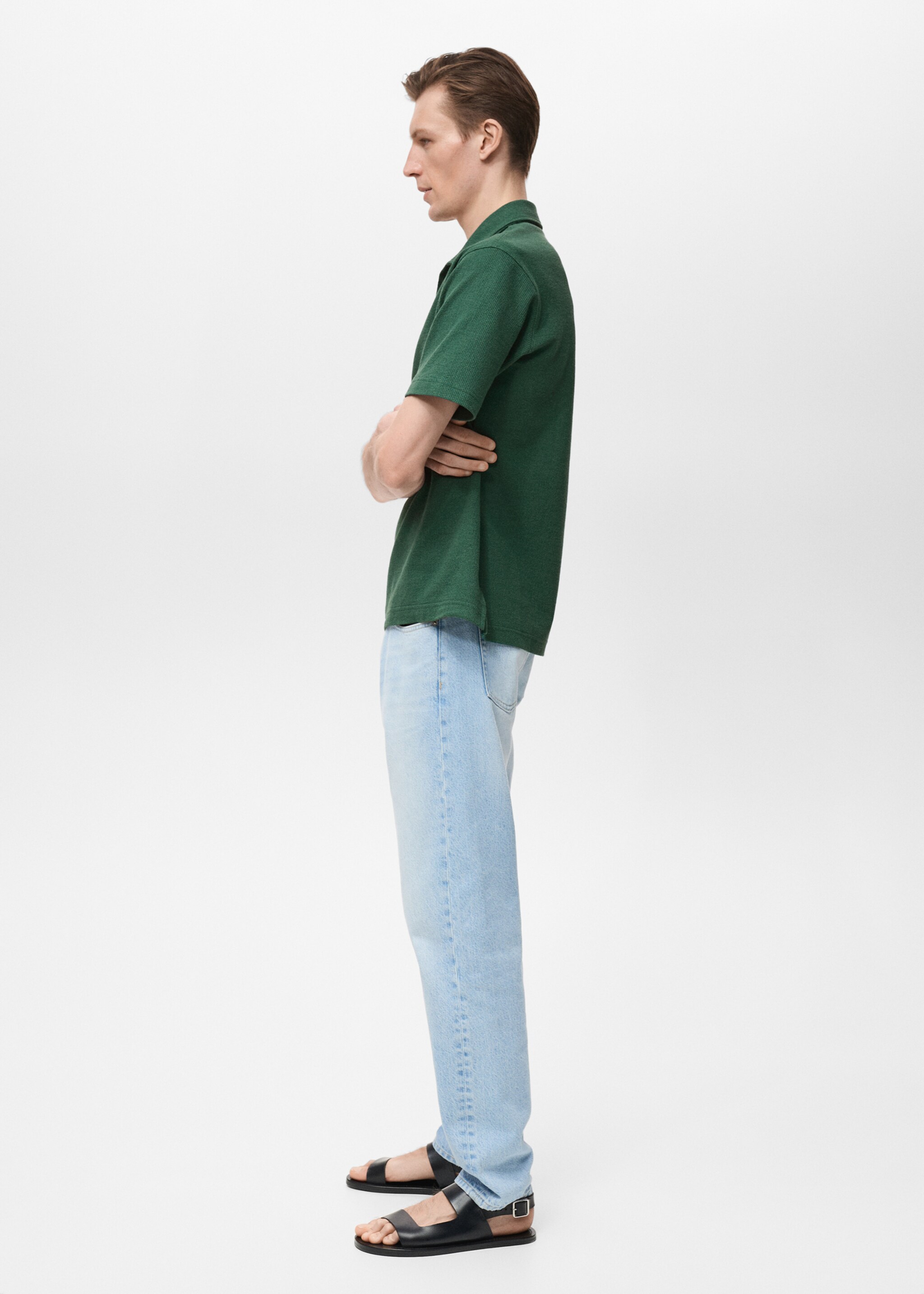 Regular-fit textured polo shirt - Details of the article 2