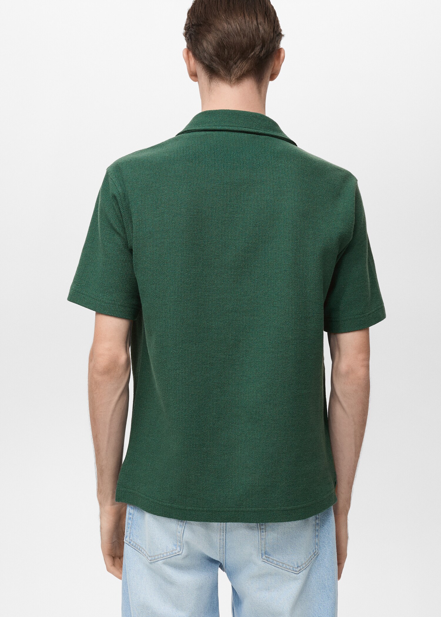 Regular-fit textured polo shirt - Reverse of the article