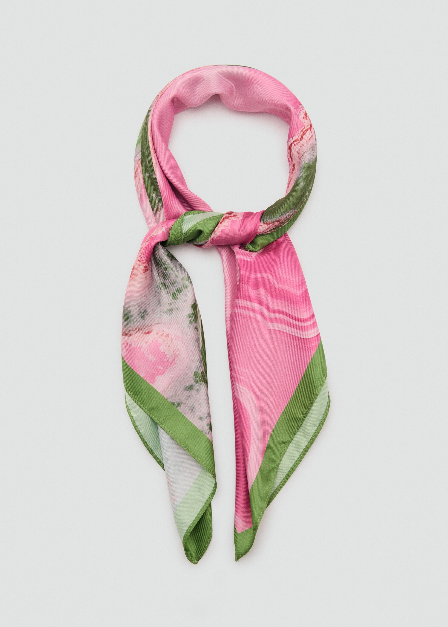 Abstract-print satin scarf - Medium plane
