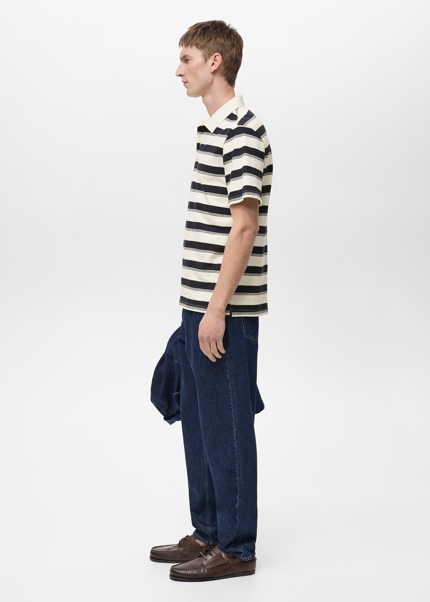 100% cotton striped polo shirt - Details of the article 2