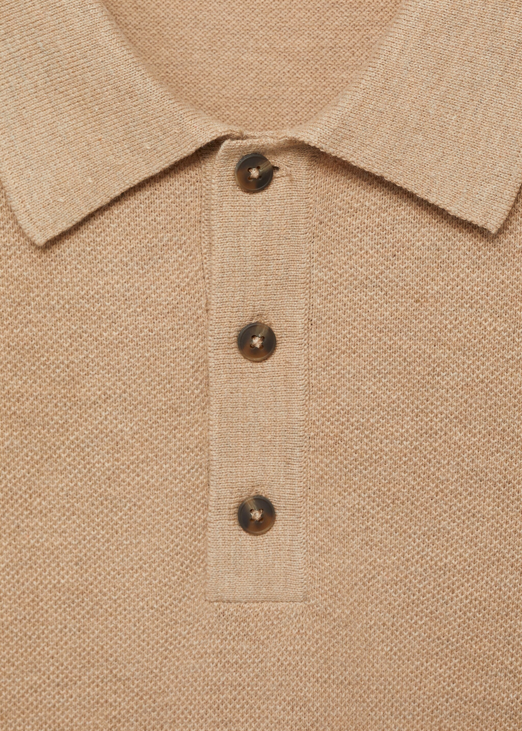 Поло slim fit из трикотажа со структурой - Деталь изделия 8, Бежевый. Ref: 87065932-00.