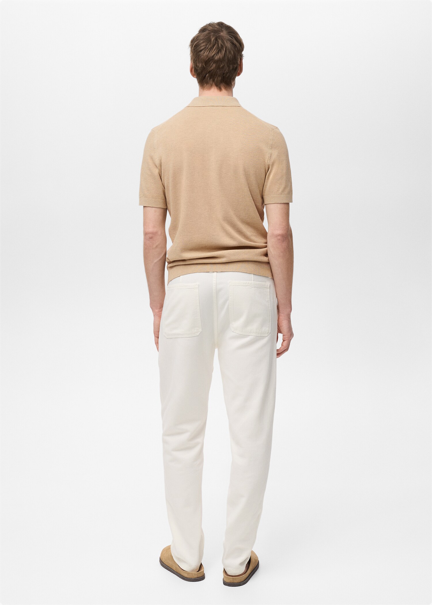 Structured knitted slim-fit polo shirt - Reverse of the article