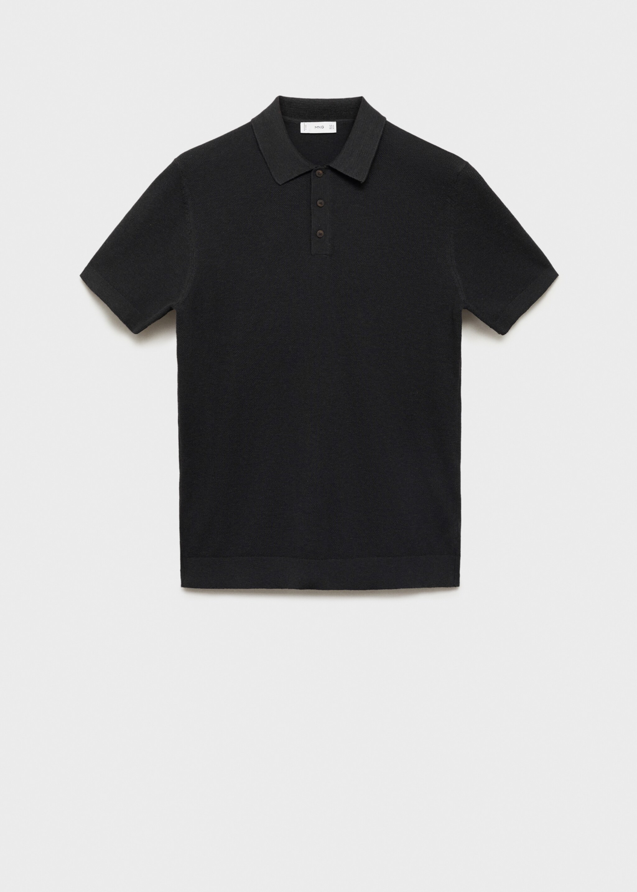 Structured knitted slim-fit polo shirt - Article without model