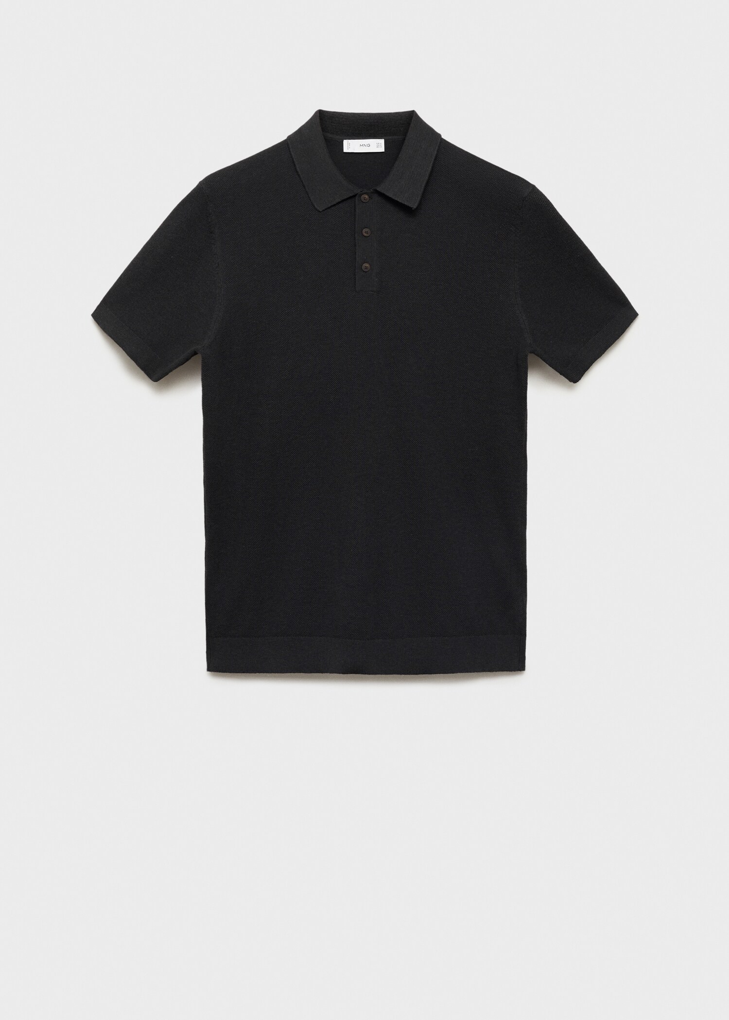 Structured knitted slim-fit polo shirt - Article without model