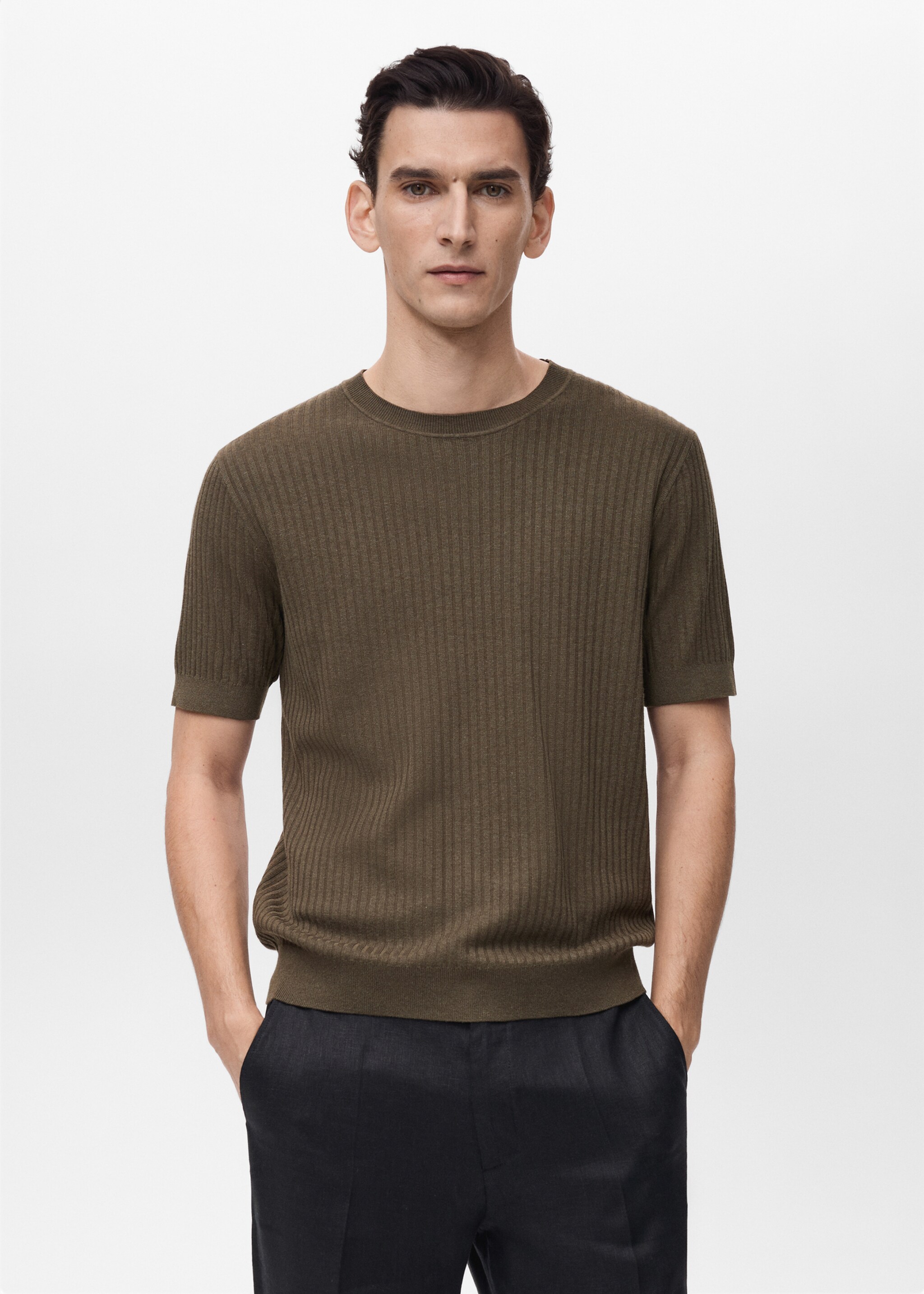 Textured striped T-shirt - Medium plane
