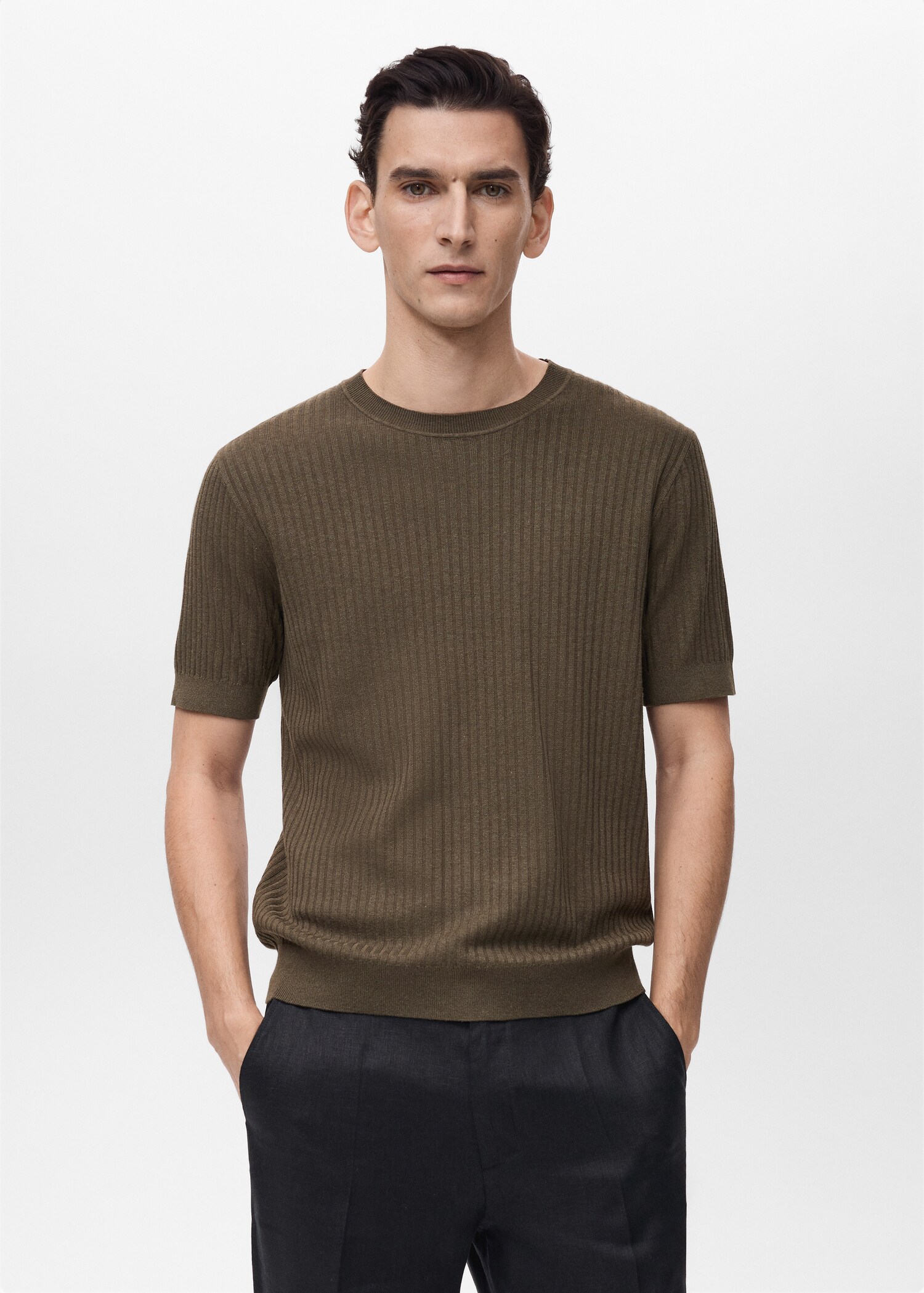 Textured striped T-shirt - Medium plane
