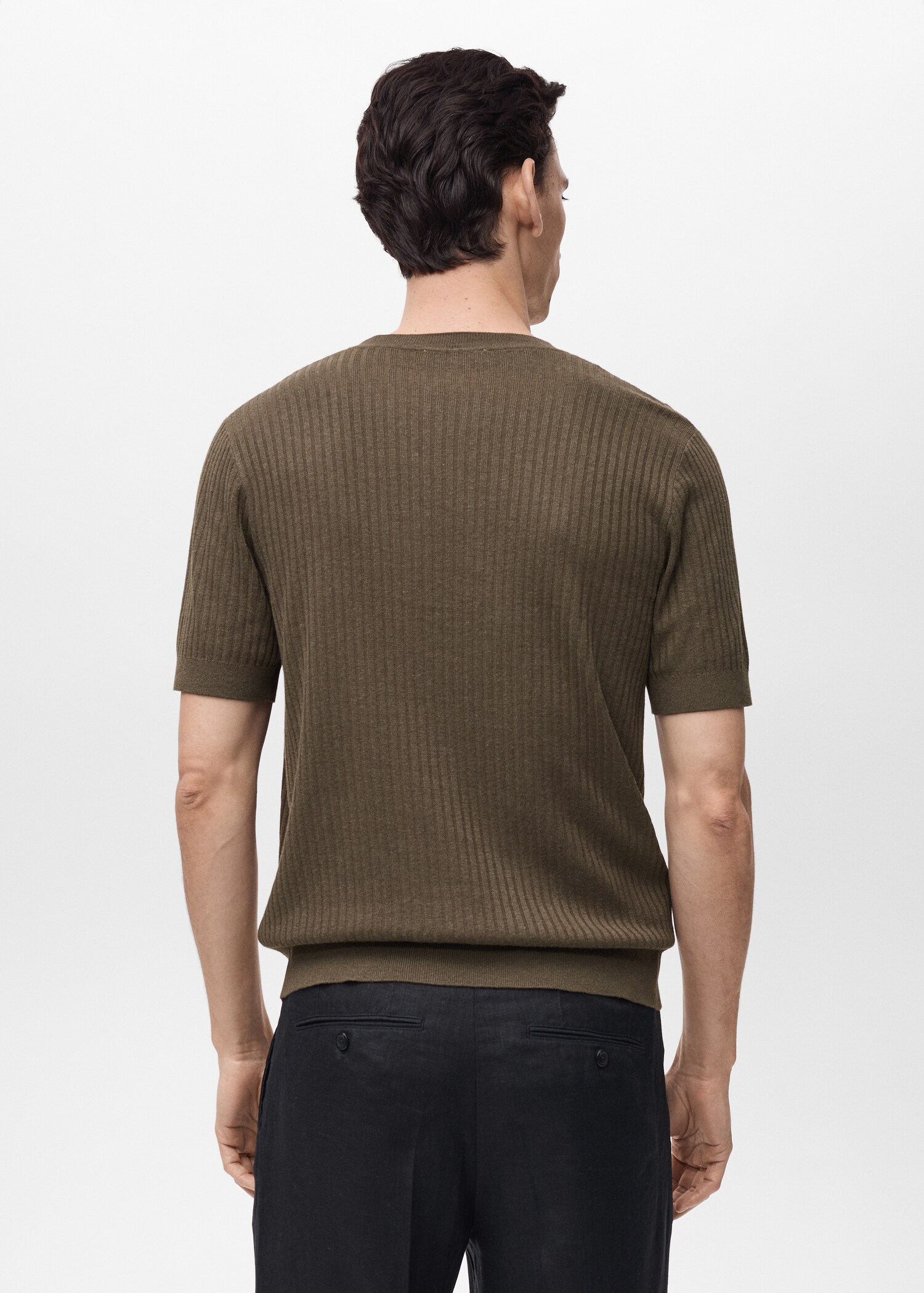Textured striped T-shirt - Reverse of the article
