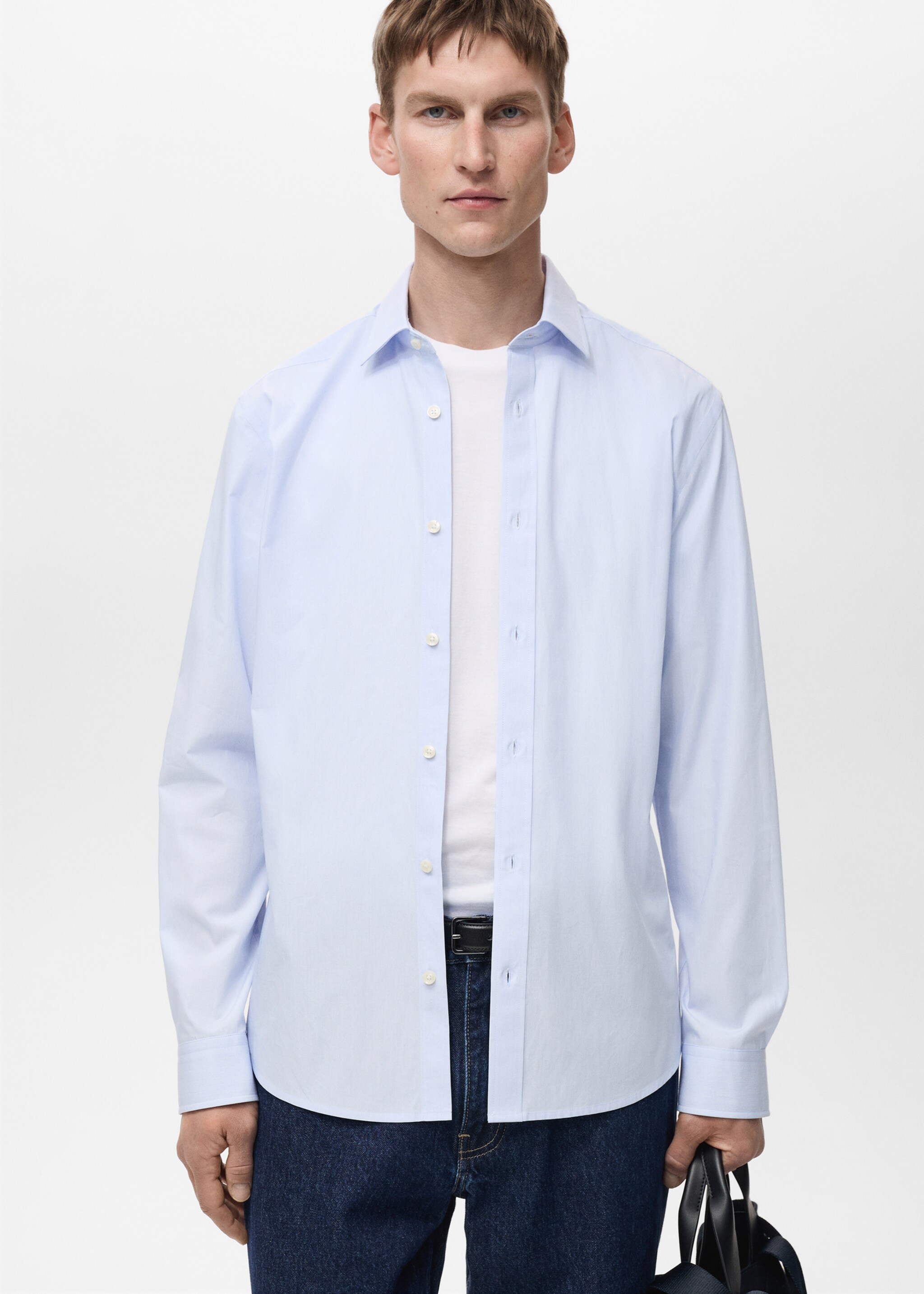 100% cotton slim-fit striped shirt - Medium plane