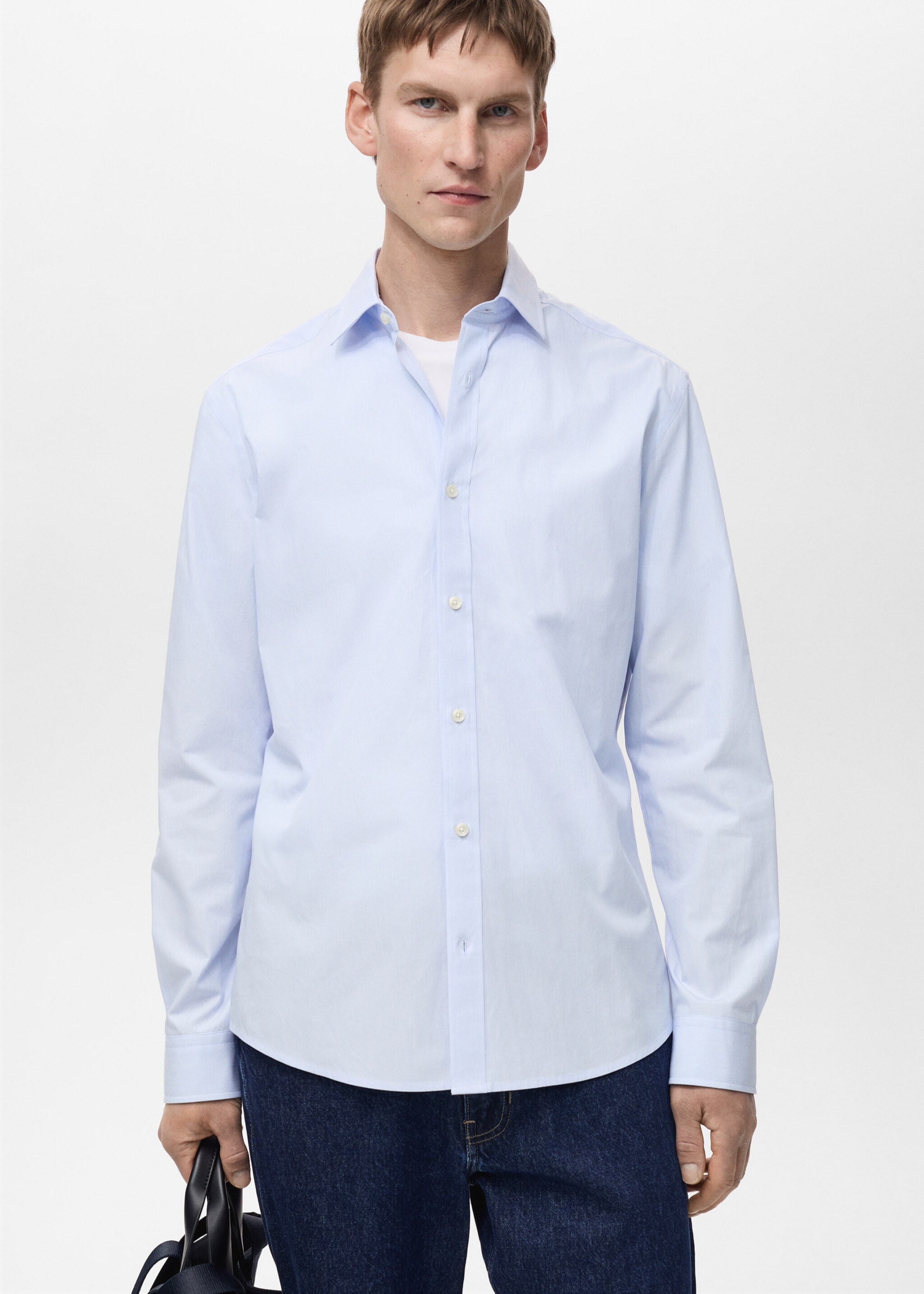 100% cotton slim-fit striped shirt - Details of the article 6