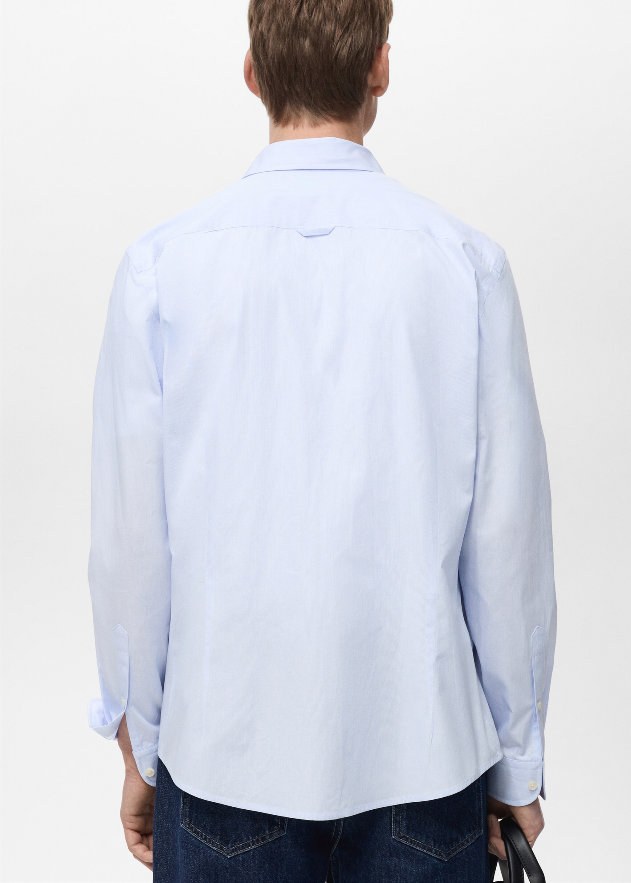 100% cotton slim-fit striped shirt - Reverse of the article