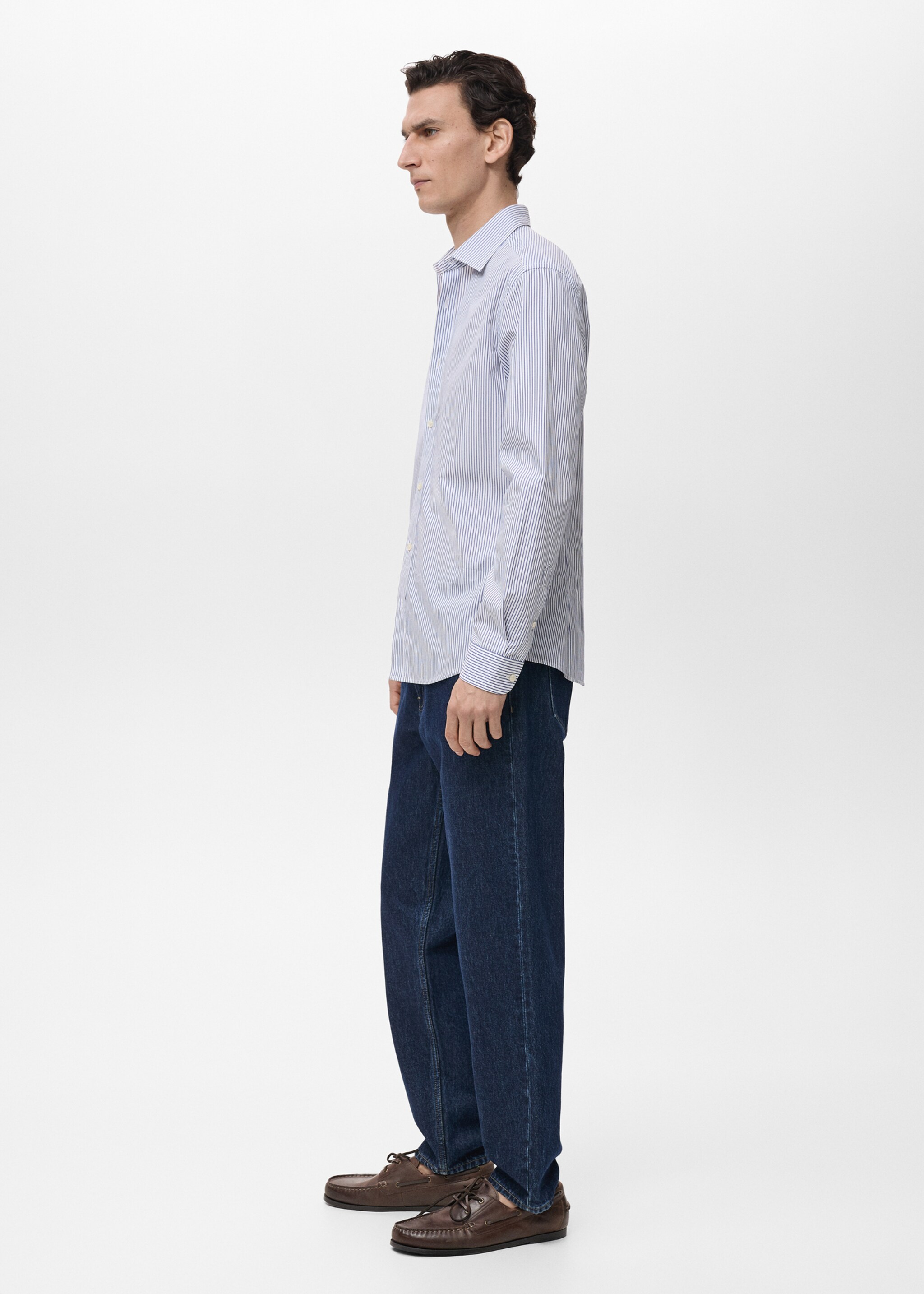 Slim Fit-Streifenhemd aus 100 % Baumwolle - Detail des Artikels 5