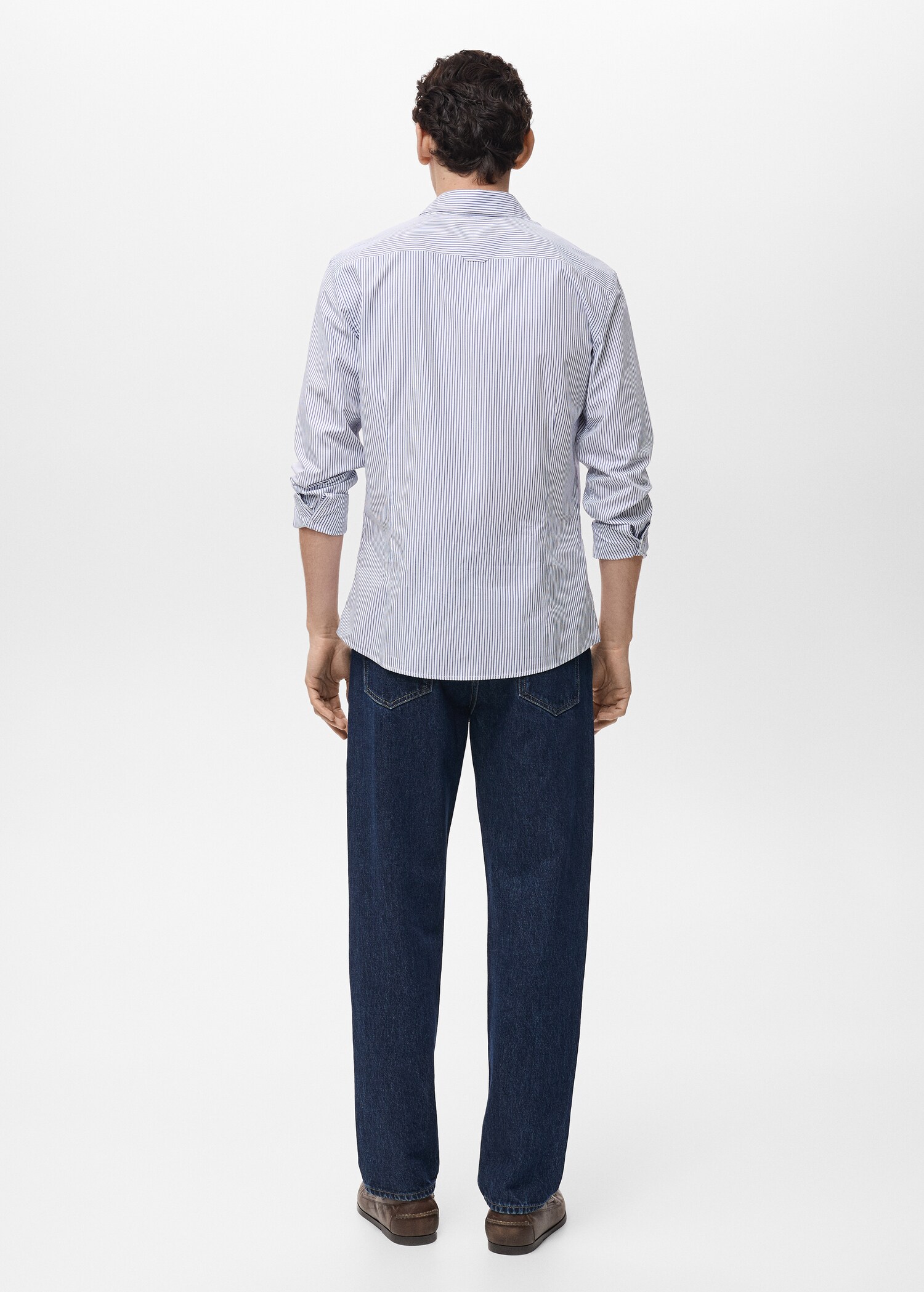 Slim Fit-Streifenhemd aus 100 % Baumwolle - Rückseite des Artikels