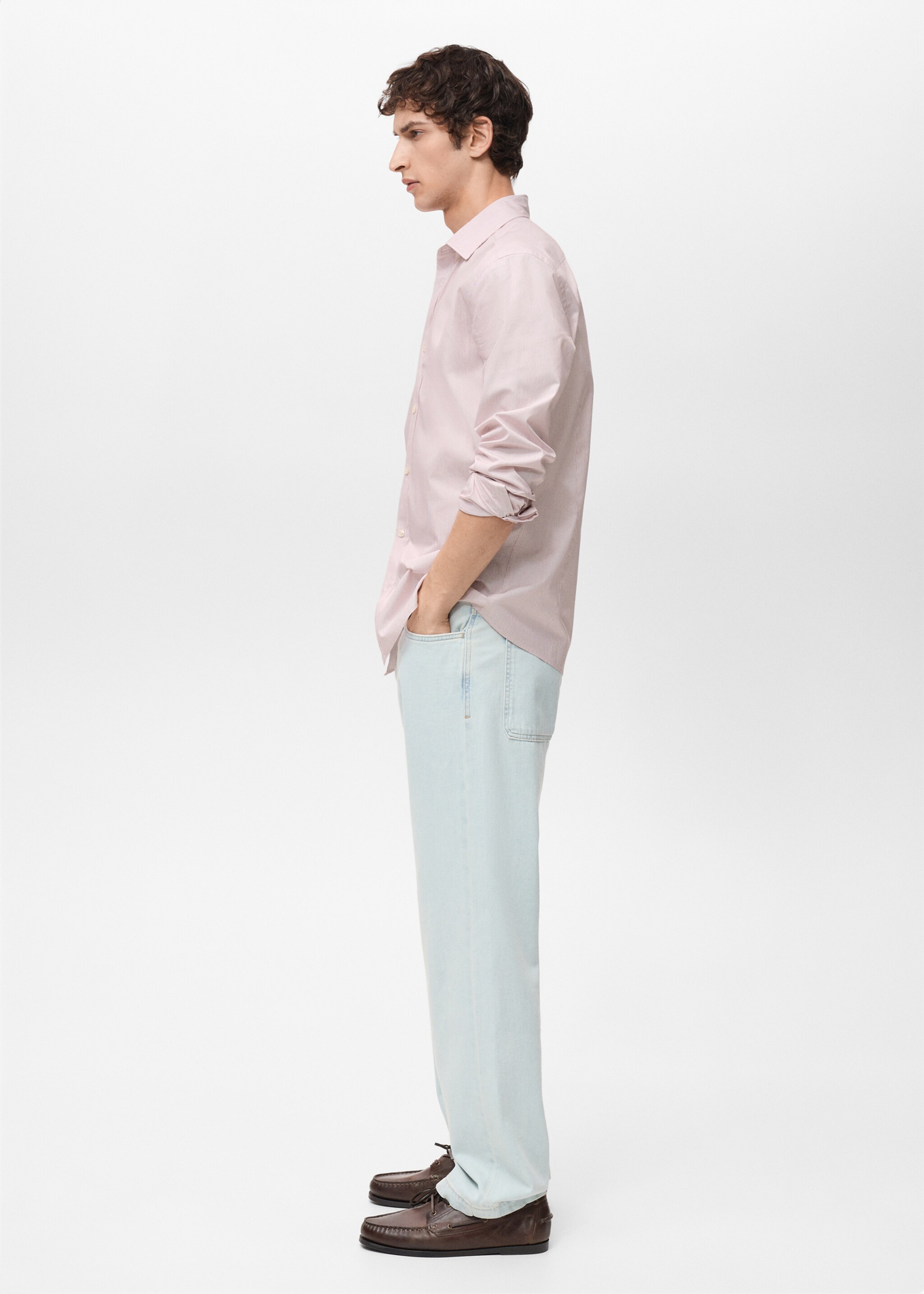 100% cotton slim-fit striped shirt - Details of the article 2