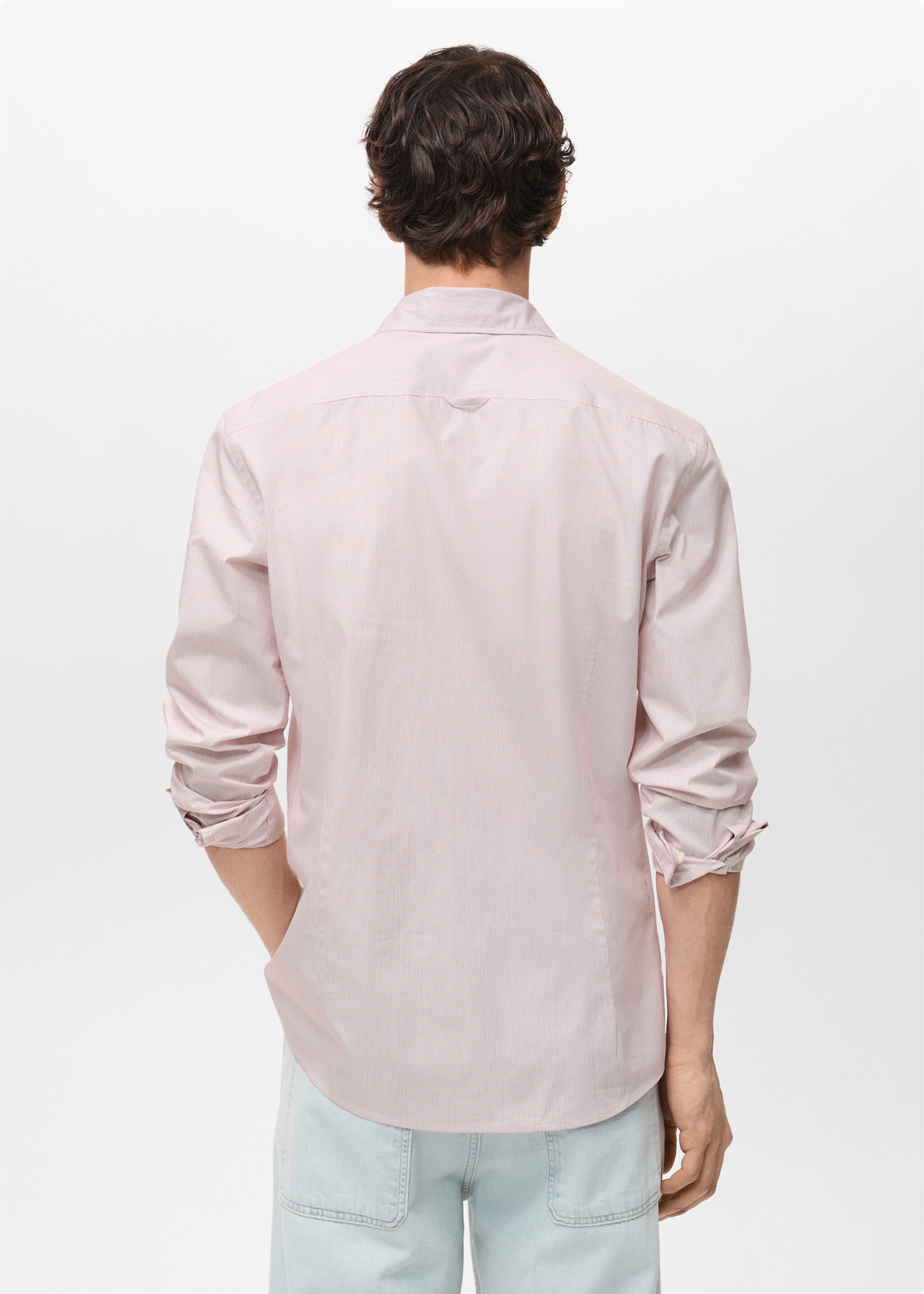 100% cotton slim-fit striped shirt - Reverse of the article