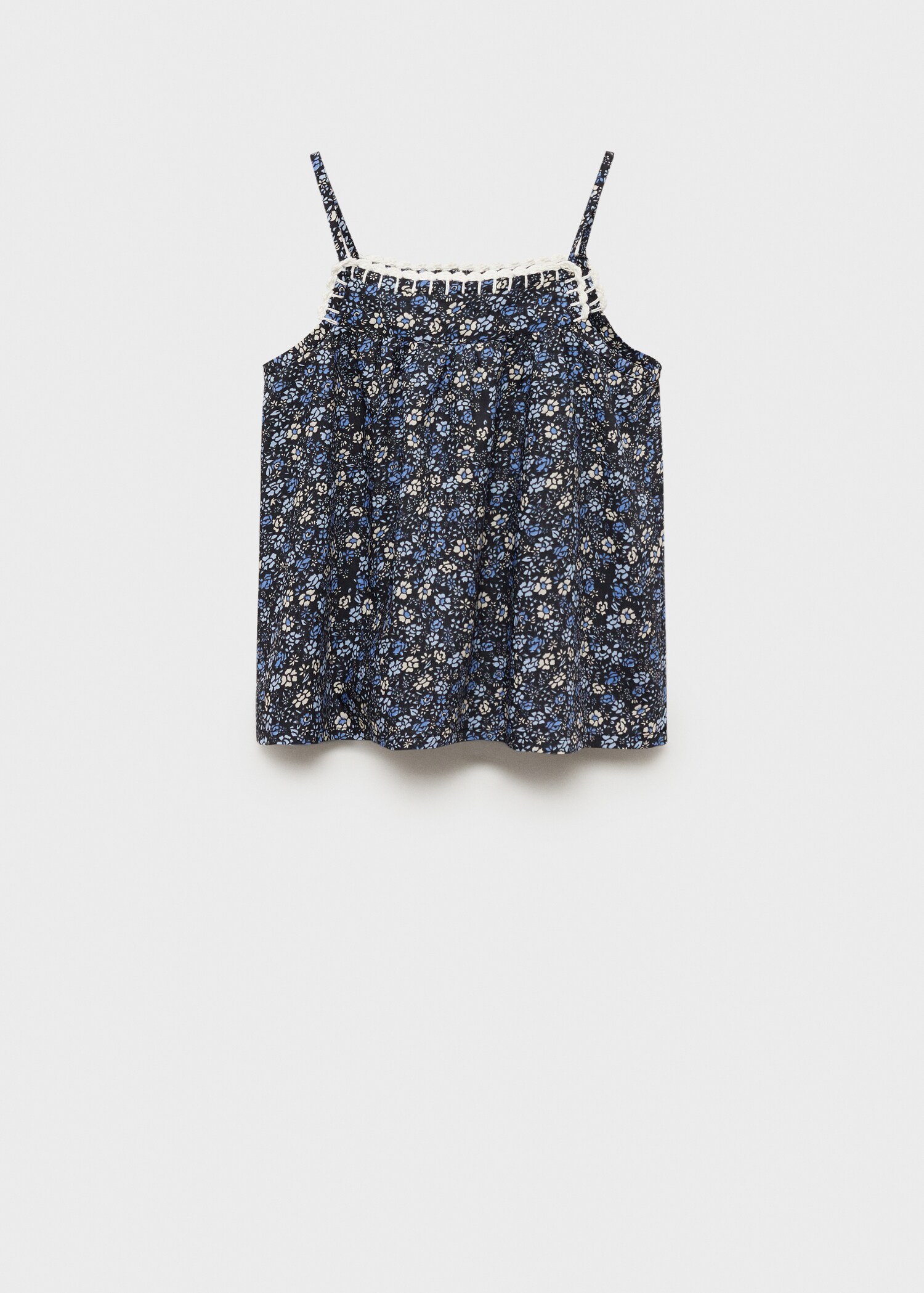 Blommig broderad blus - Artikel utan modell