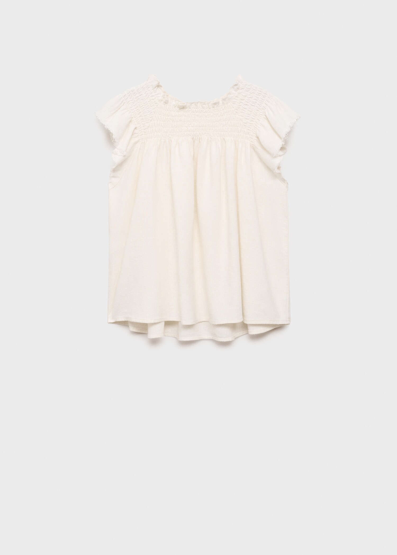 Linen-blend ruffled blouse - Article without model