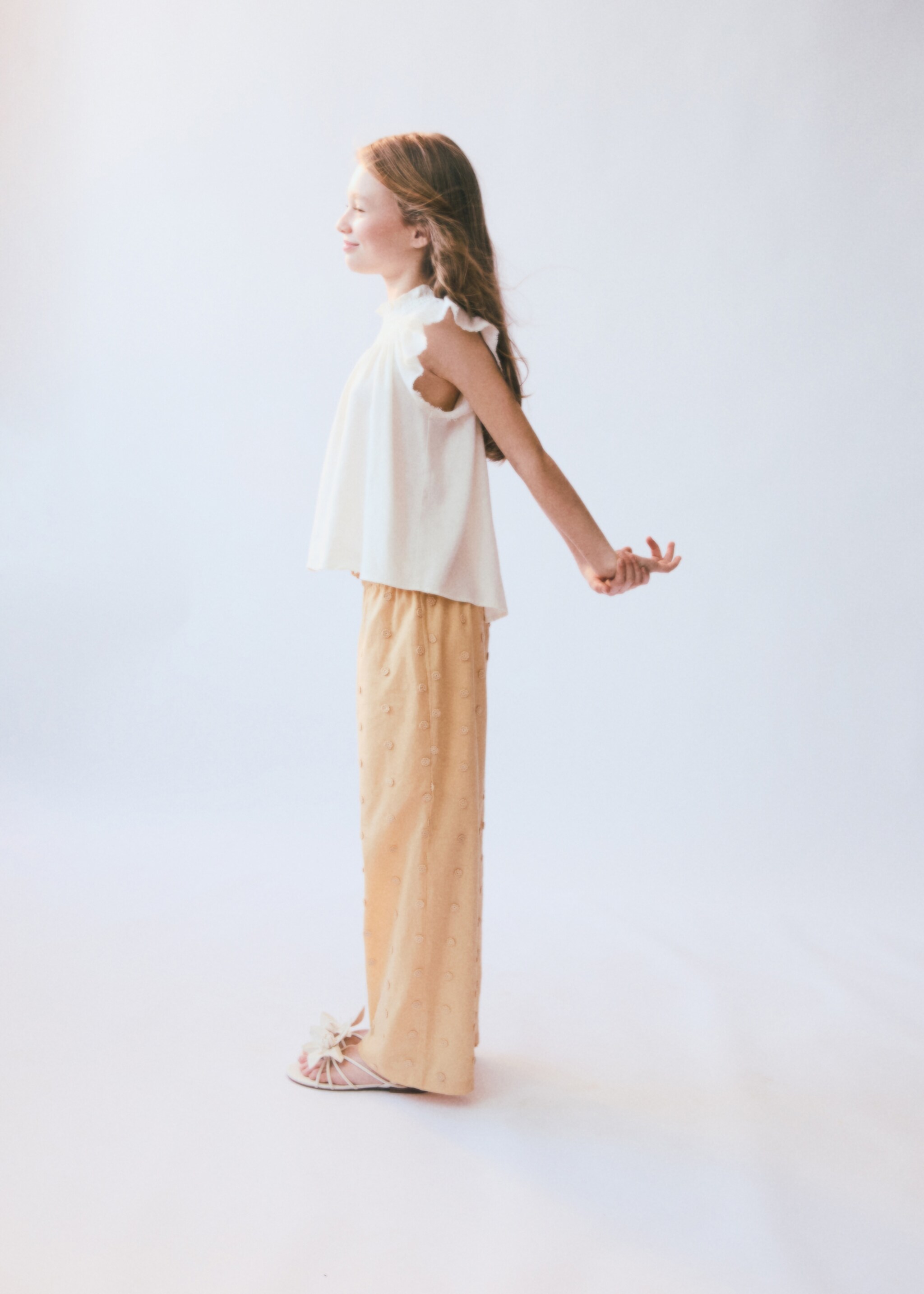 Linen-blend ruffled blouse - Details of the article 6