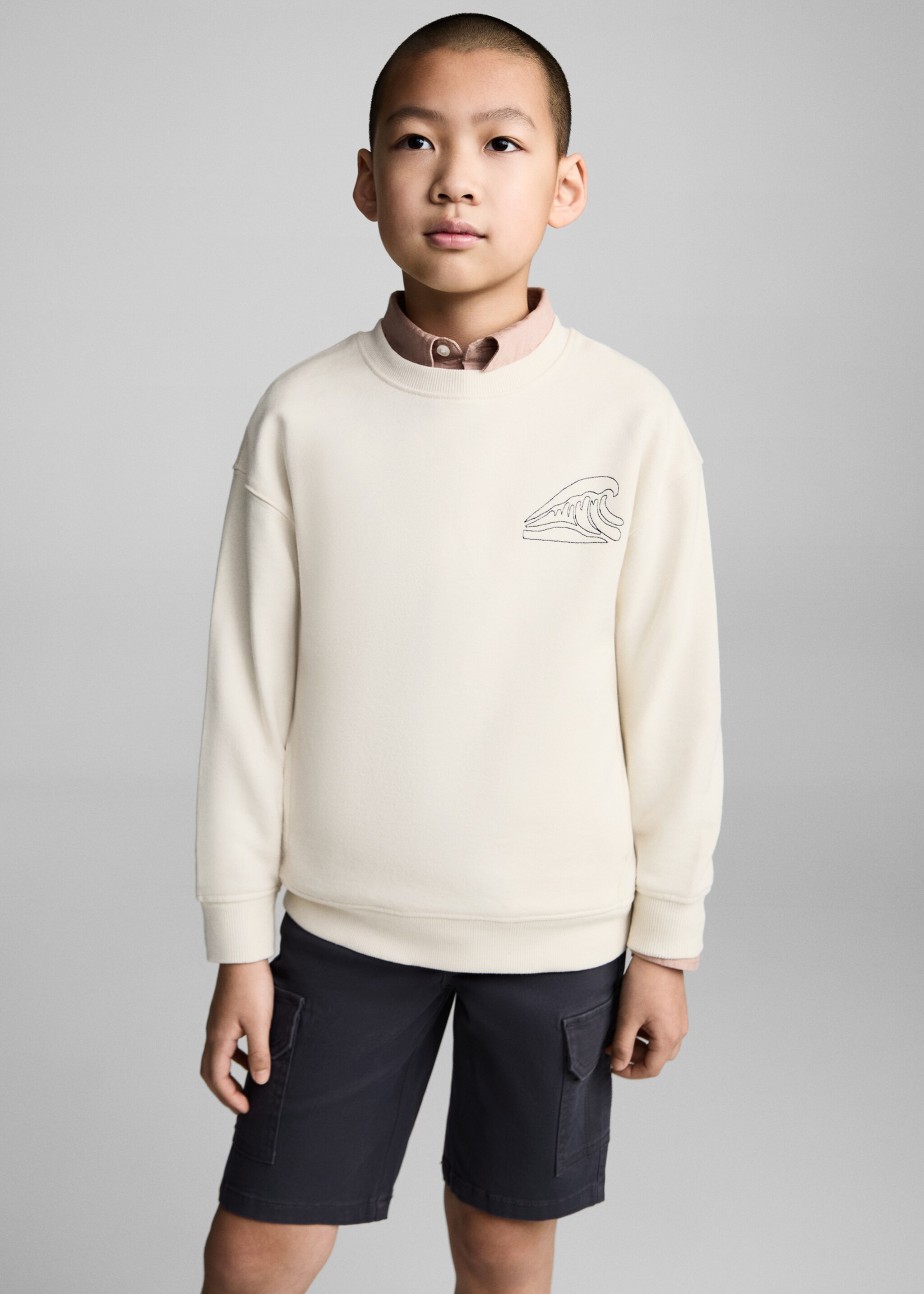 Sudadera algodón estampado gráfico - Plano medio