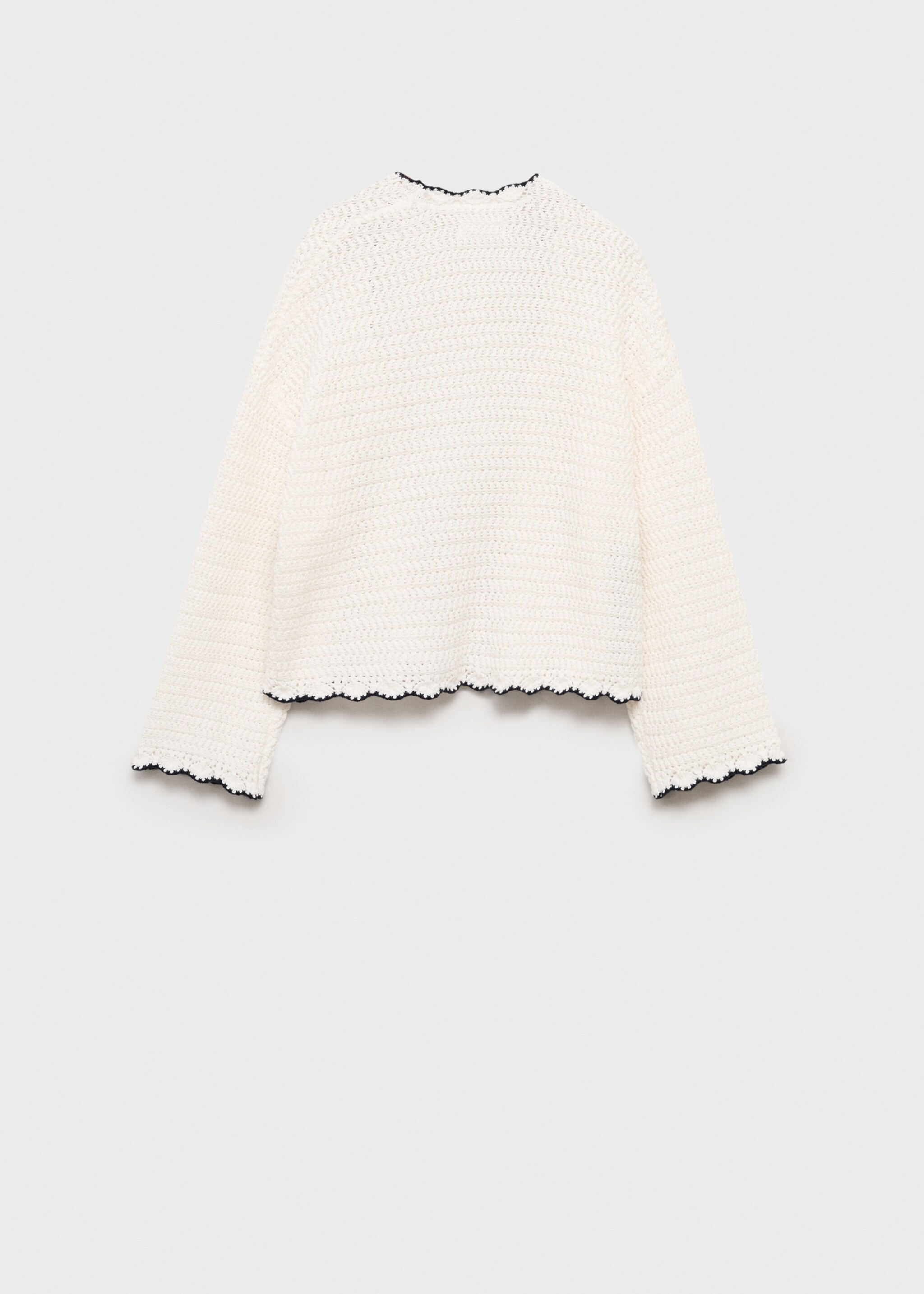 Knitted cardigan with contrasting trims - Reverse of the article