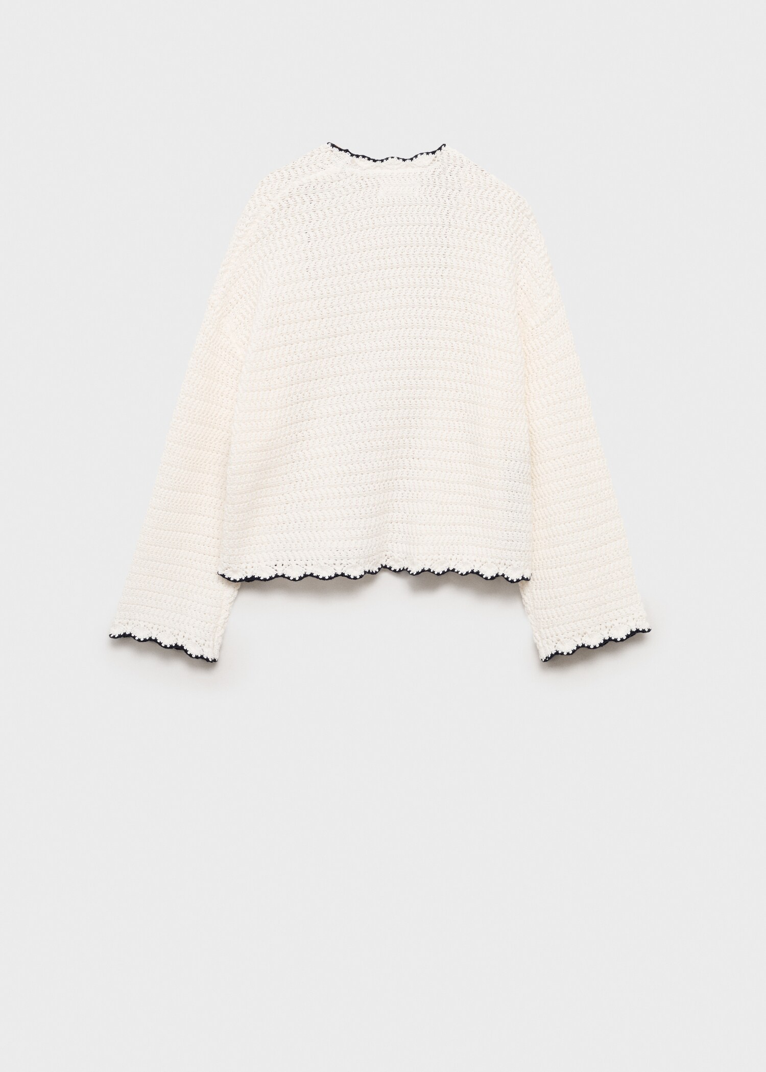 Knitted cardigan with contrasting trims - Reverse of the article
