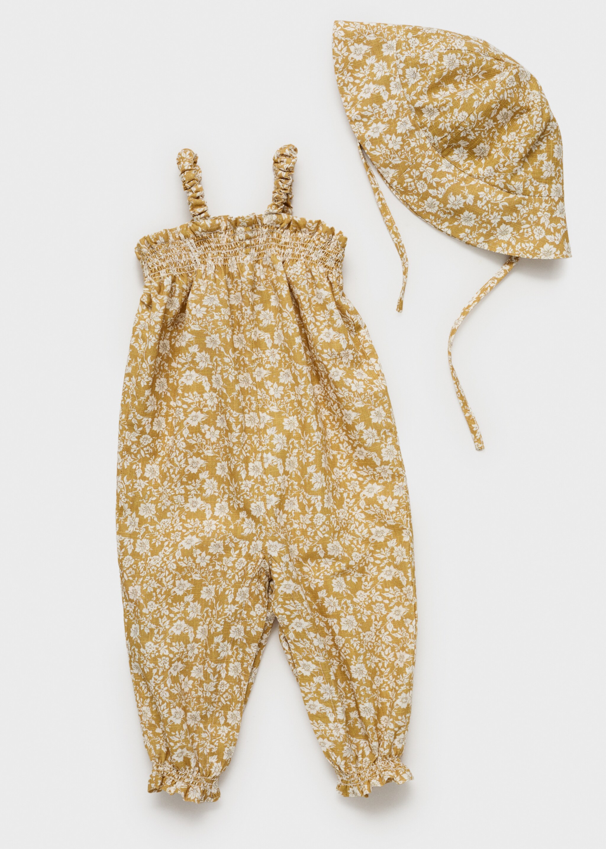 Printed cotton dungarees - Details of the article 0