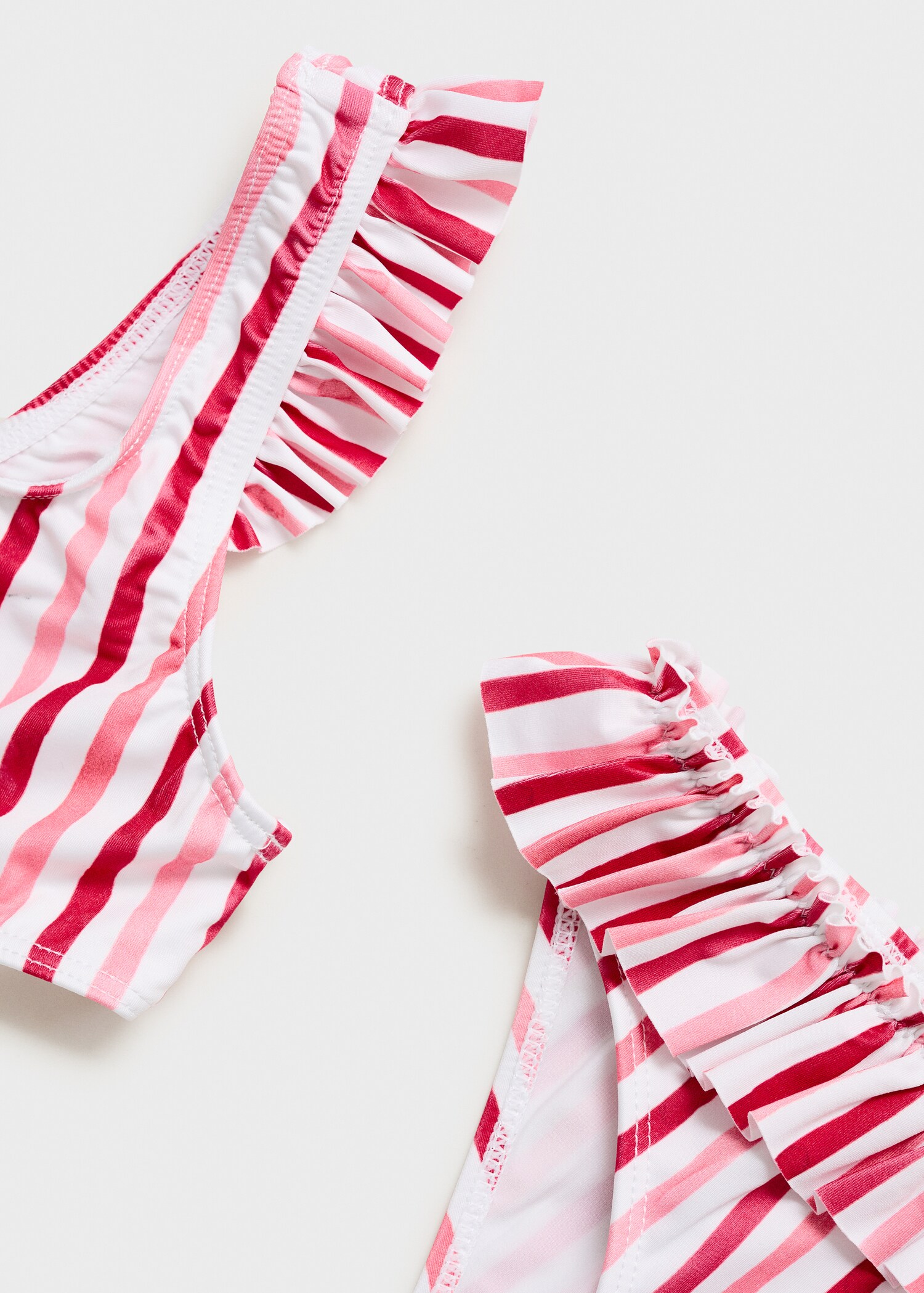 Hete roze een schouder scrunch badpak bandeau bikini Hete roze een schouder scrunch badpak bandeau bikini