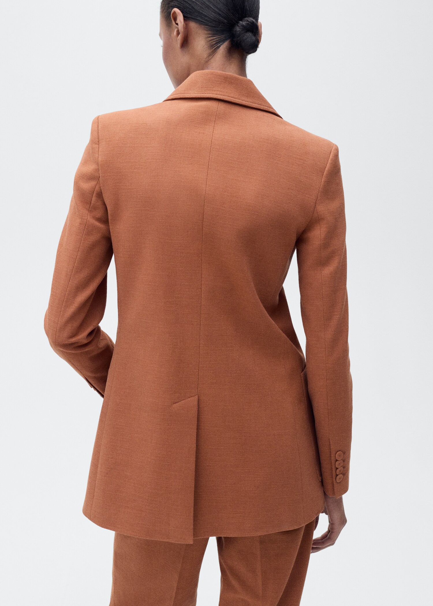 Cotton and linen-blend suit blazer - Reverse of the article