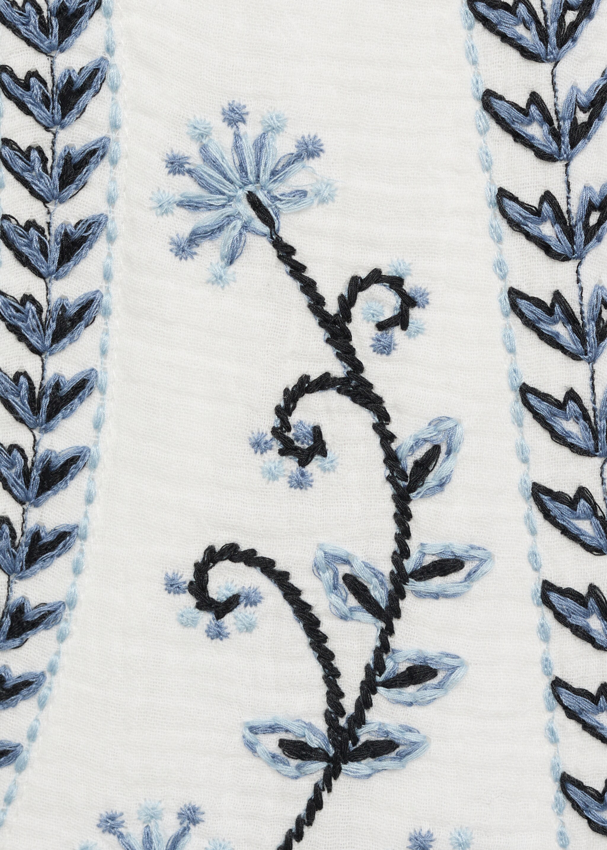 Flower-embroidered cropped waistcoat - Details of the article 8