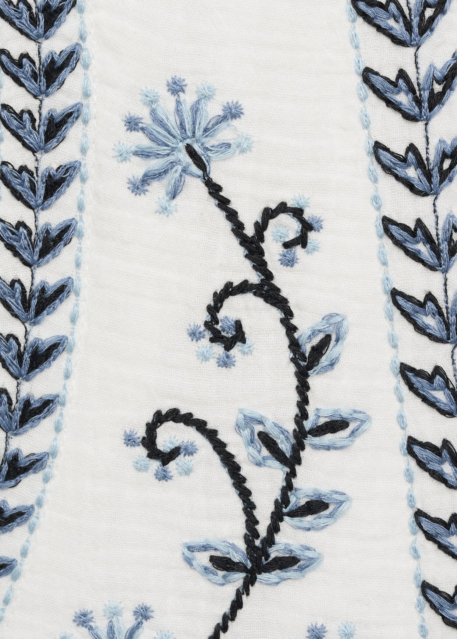 Flower-embroidered cropped waistcoat - Details of the article 8