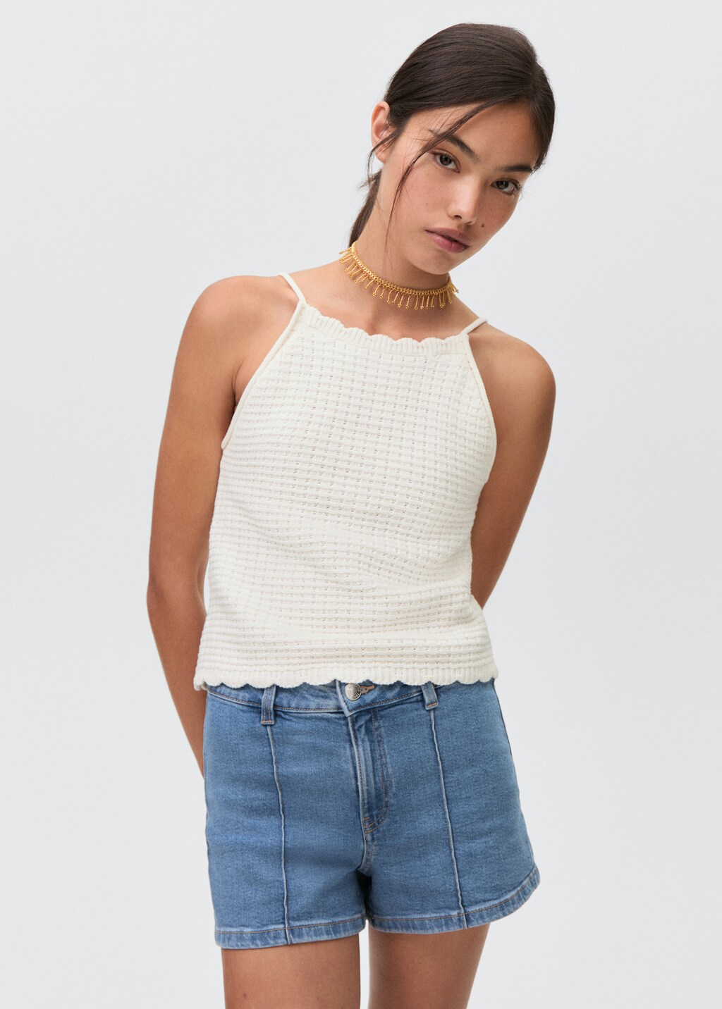 Openwork knit top - Teen | MANGO USA