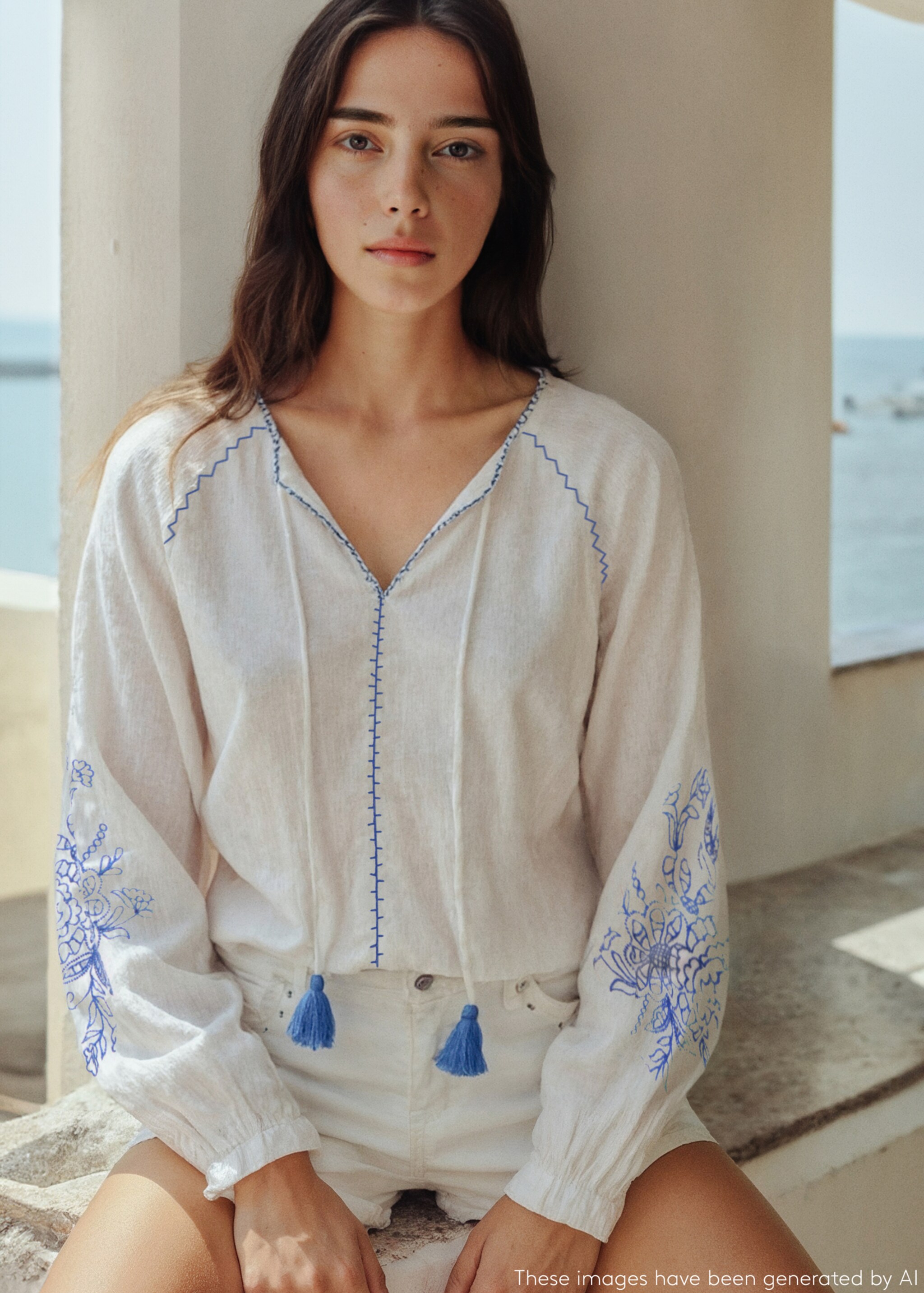 Bestickte Bluse mit Ballonärmel - Detail des Artikels 5