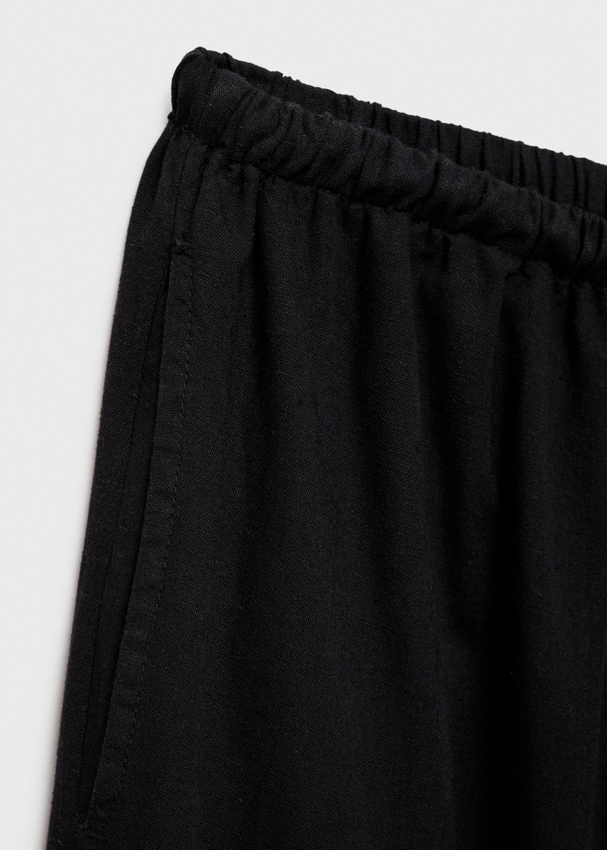 Straight linen-blend trousers - Details of the article 0